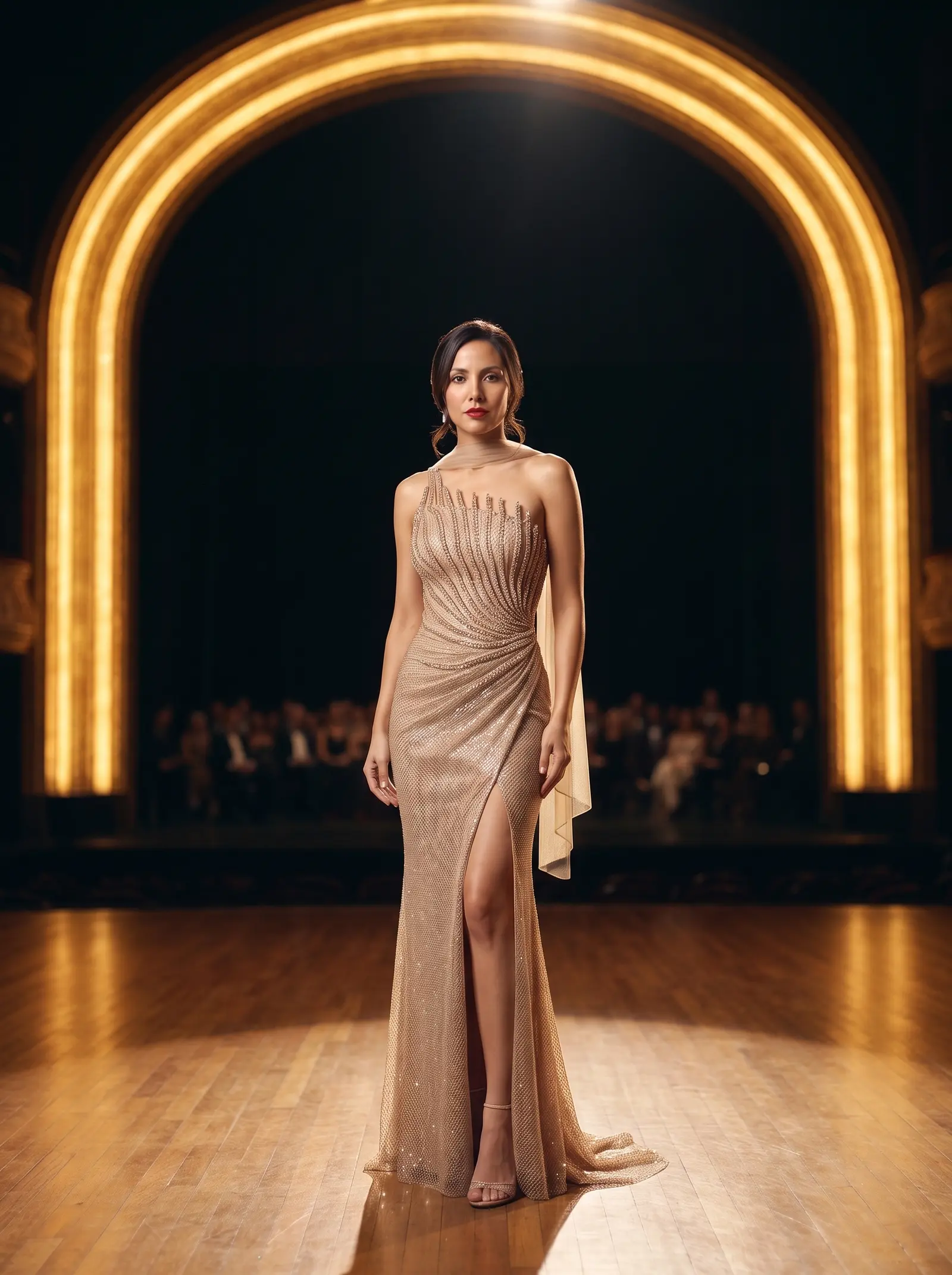 Champagne Radiance mermaid gown occasion photograph