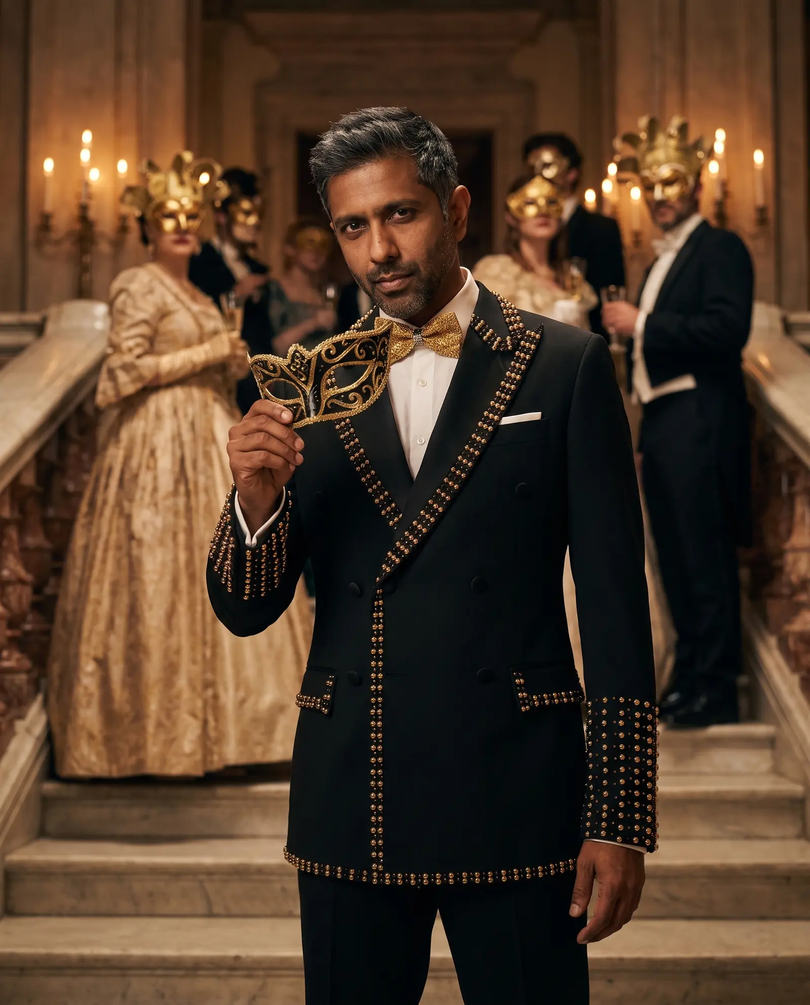 Black and gold General double breasted tuxedo