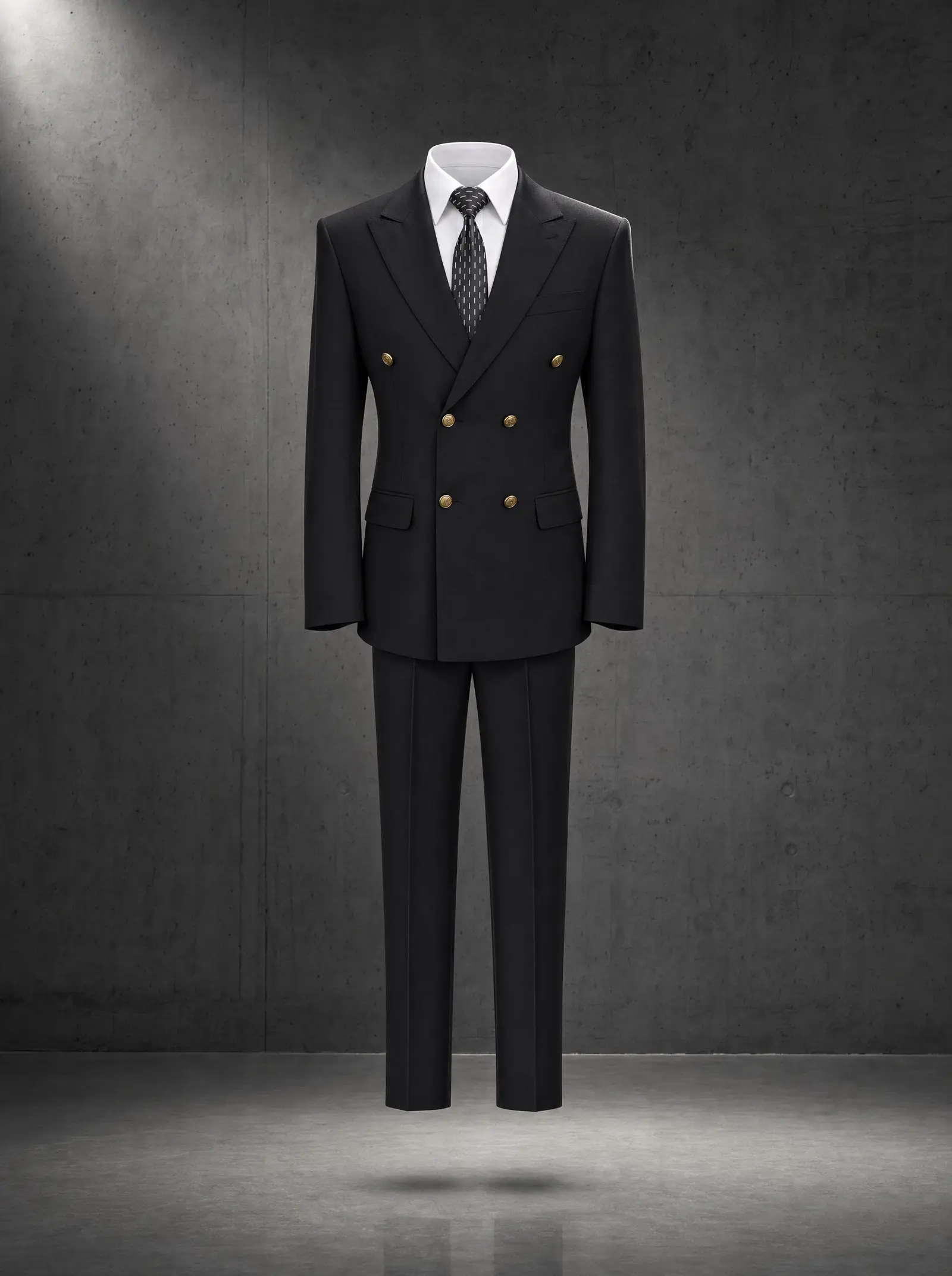 Black Whitmore suit, ghost