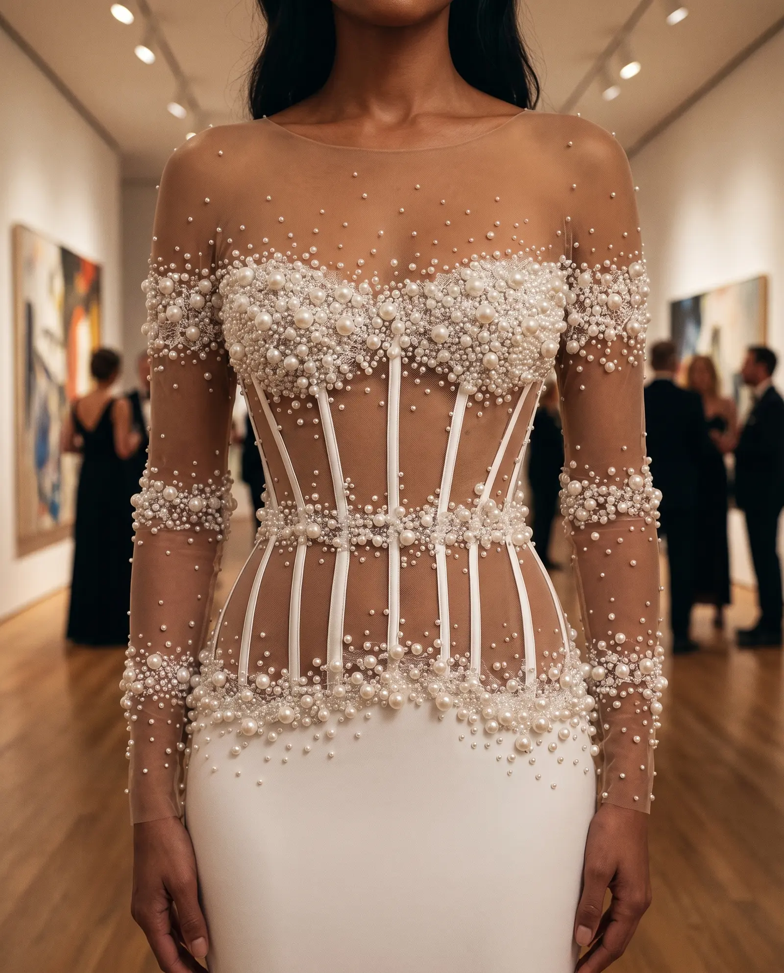 Ivory pearl Heirloom mermaid gown occasion photograph
