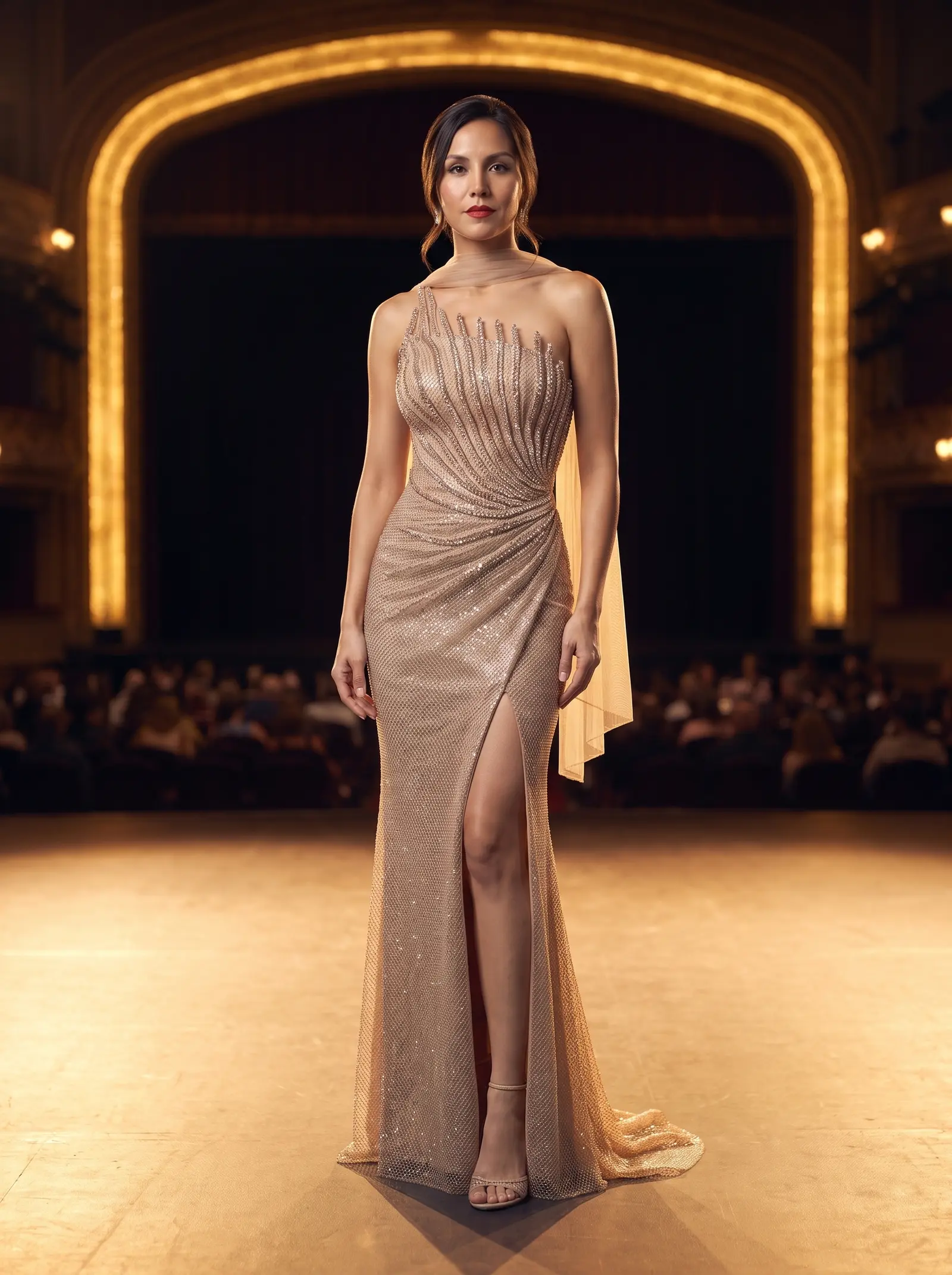 Champagne Radiance mermaid gown occasion photograph
