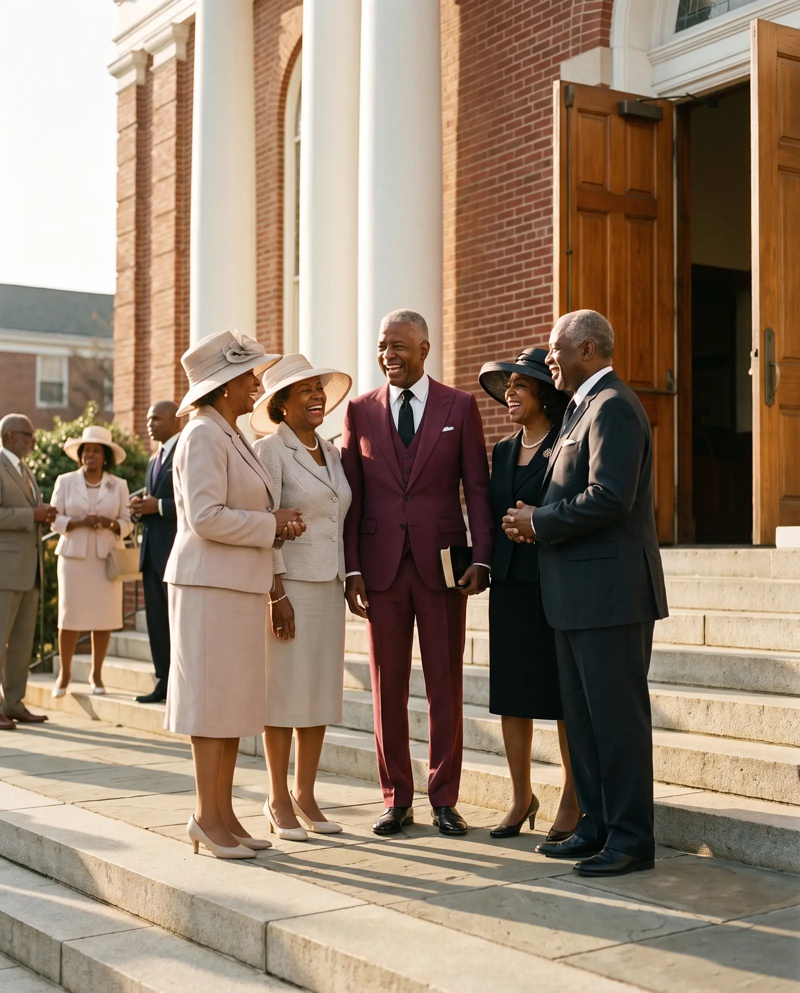 Wine herringbone Covenant three piece suit occasion photograph