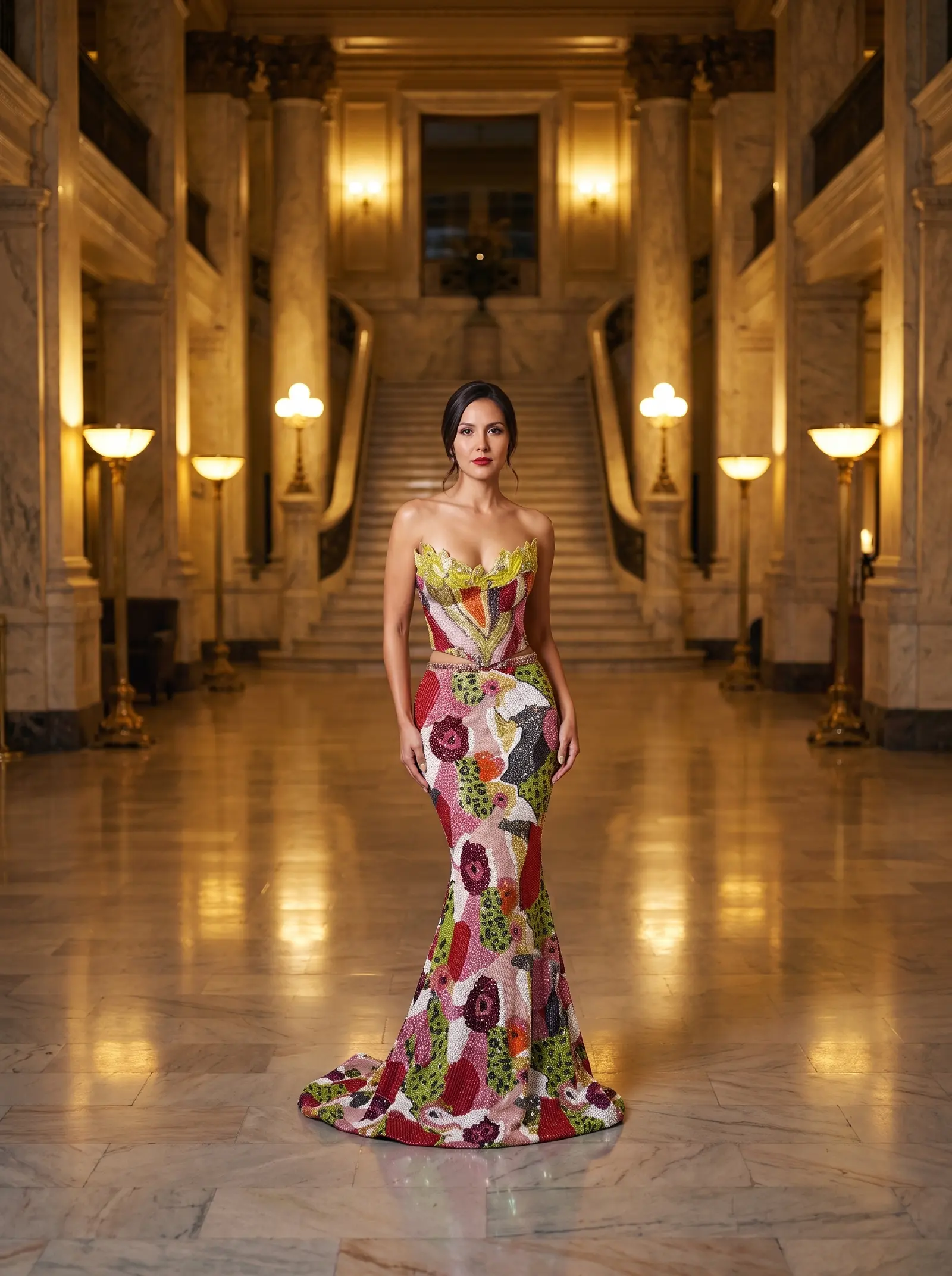 Mosaic Paradise mermaid gown occasion photograph