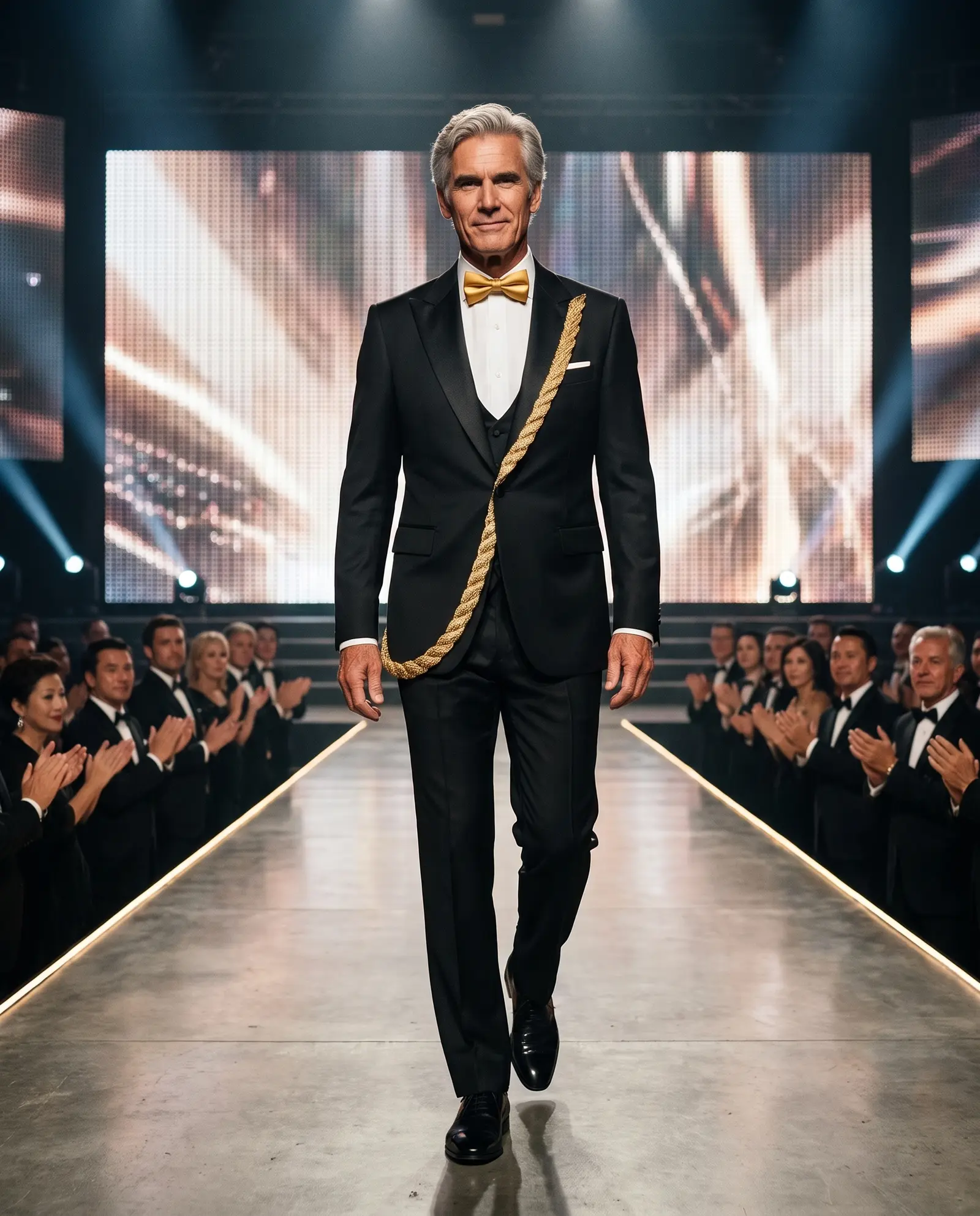Black and gold Sash tuxedo