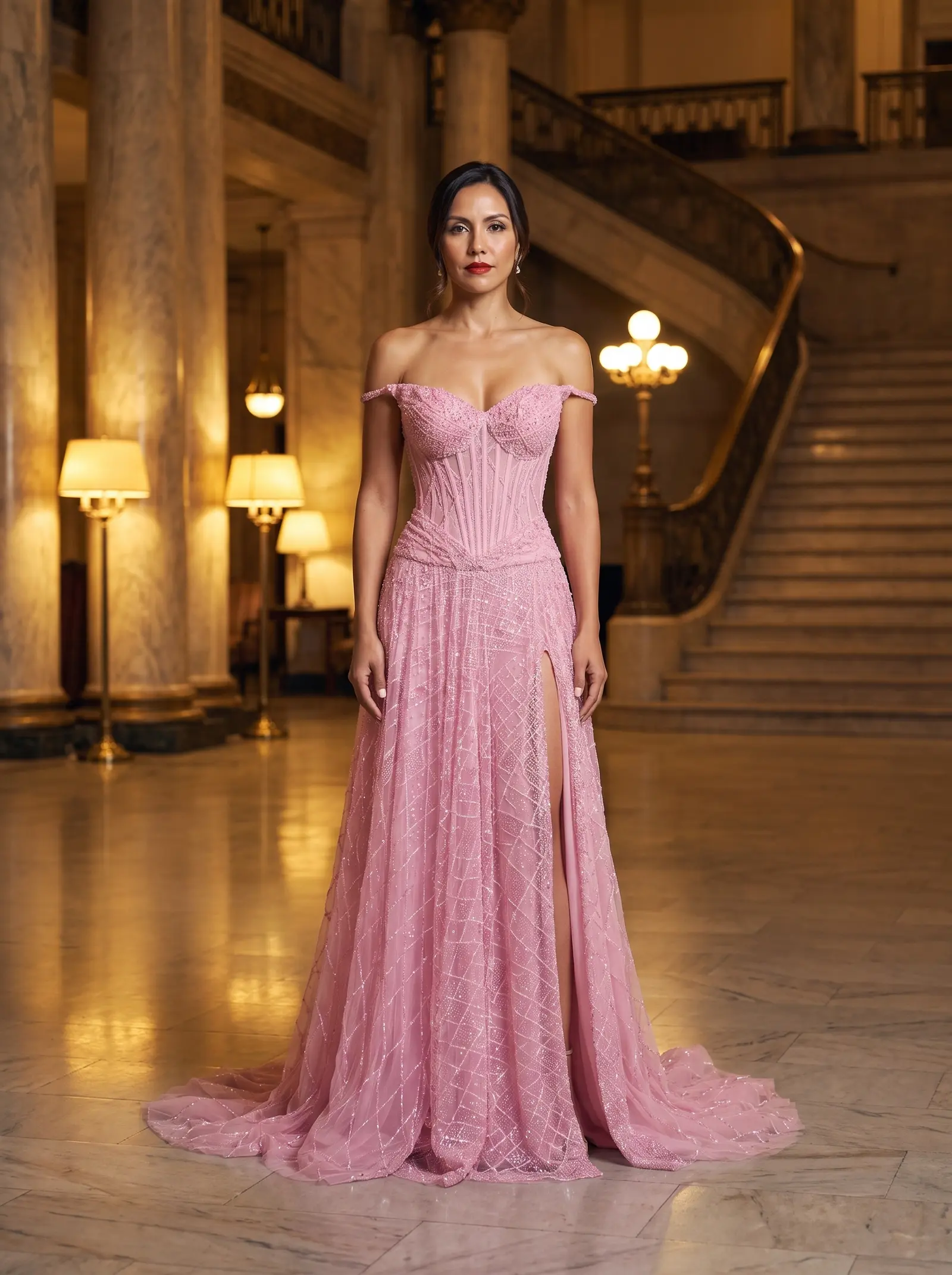 Bubblegum pink Daydream gown occasion photograph
