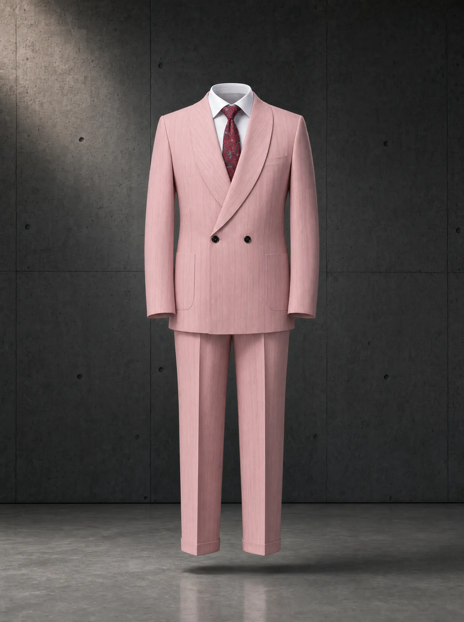 Pink pinstripe Antioch suit, ghost