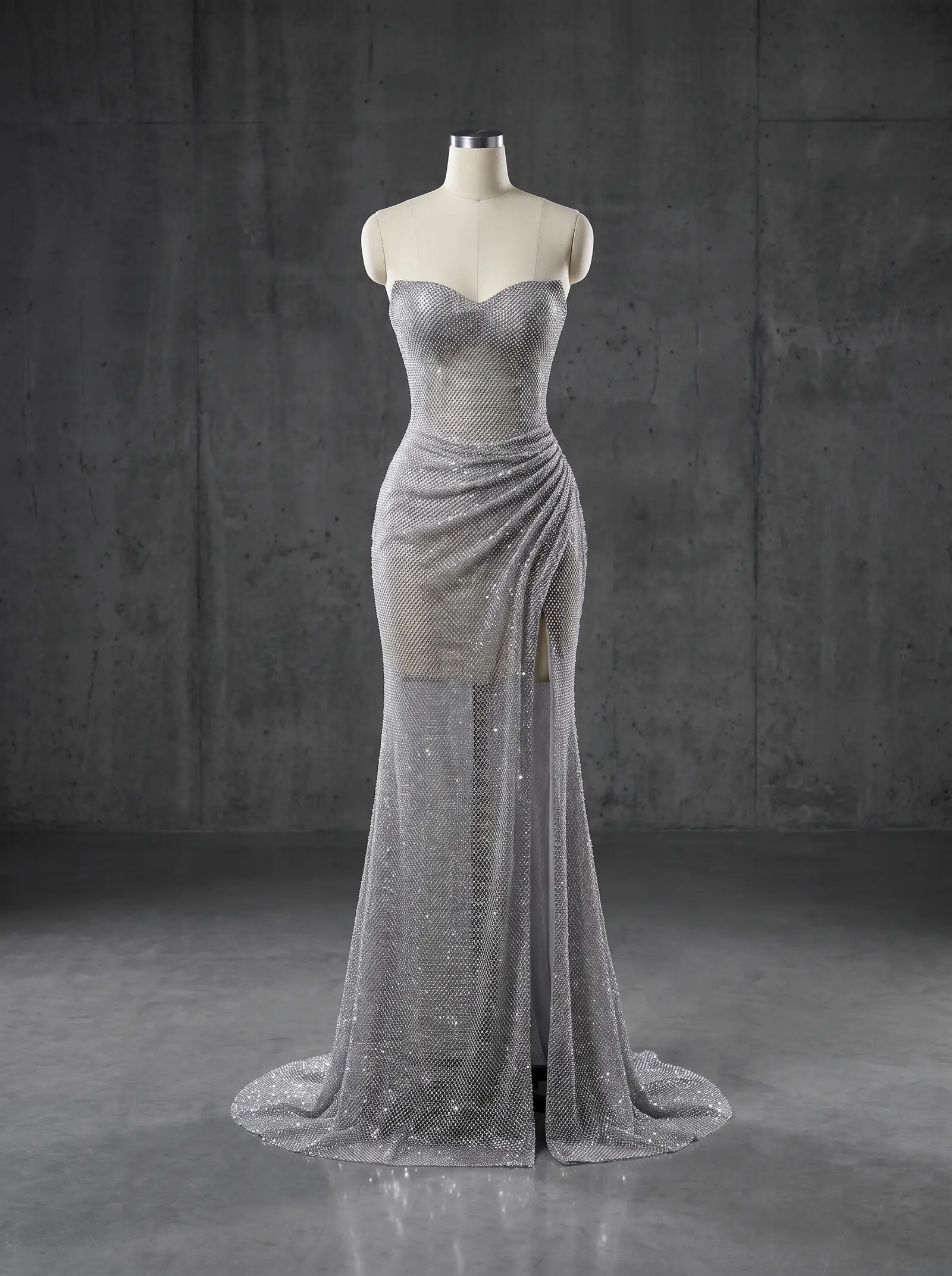 Silver Moonlight gown, mannequin