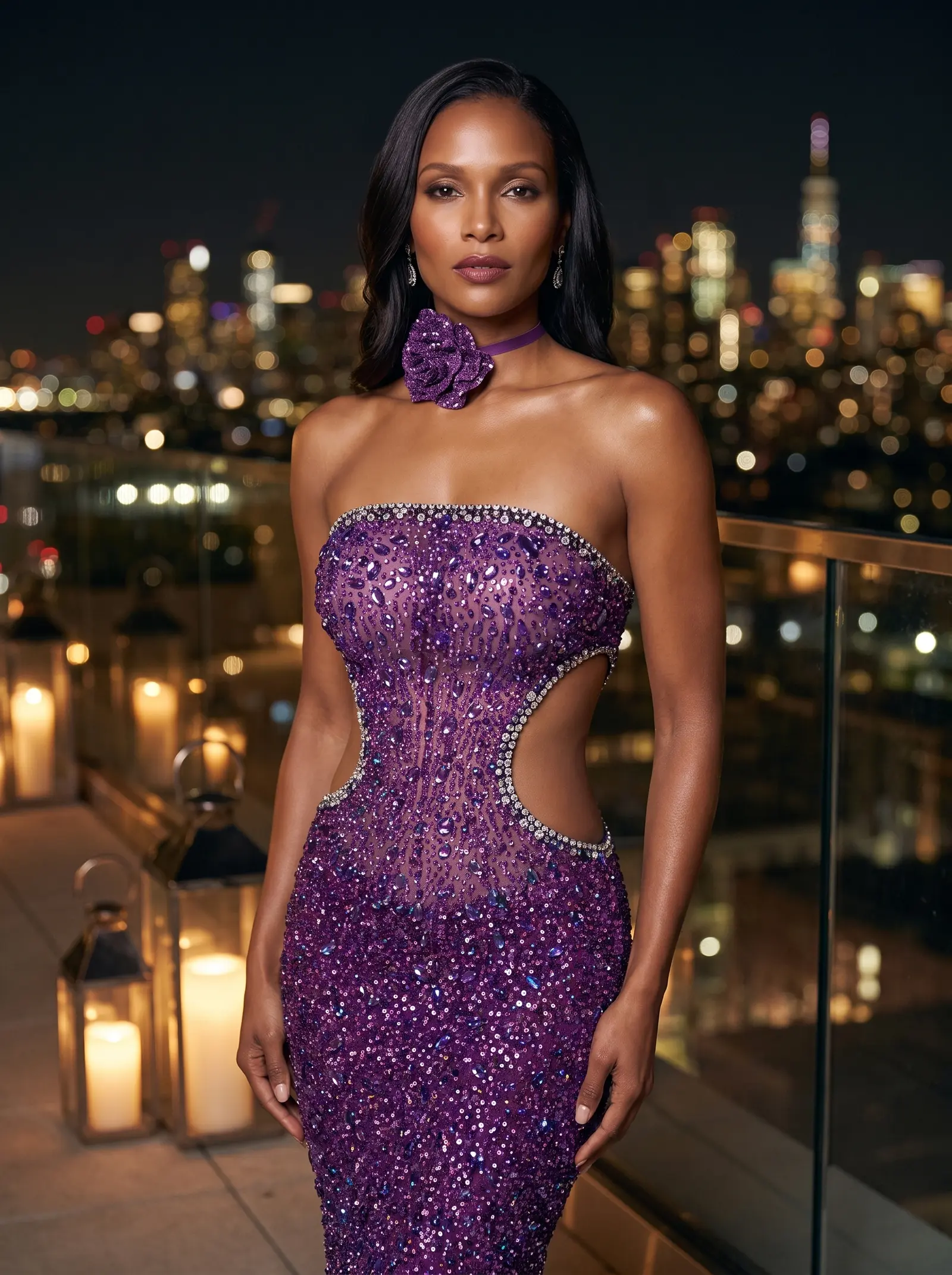 Amethyst Orchid mermaid gown occasion photograph