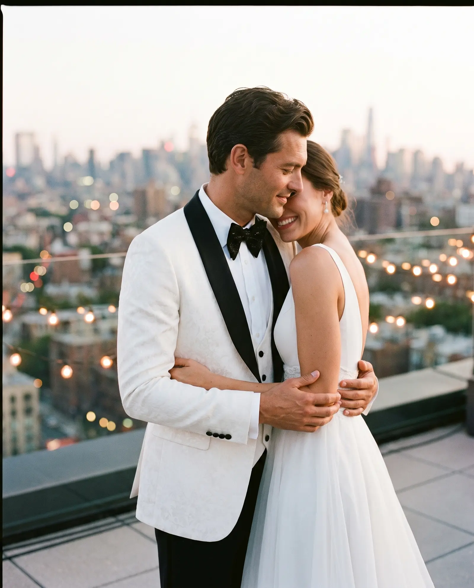 White jacquard Tivoli three piece tuxedo
