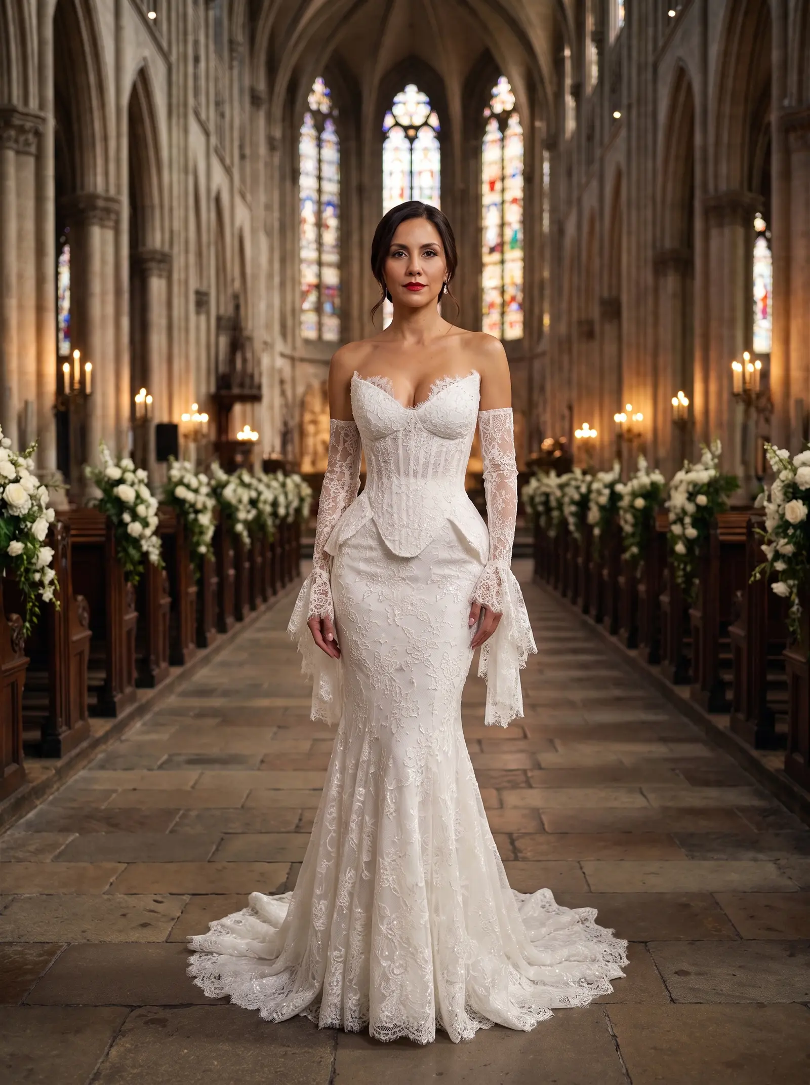 Ivory lace Grace bridal gown occasion photograph