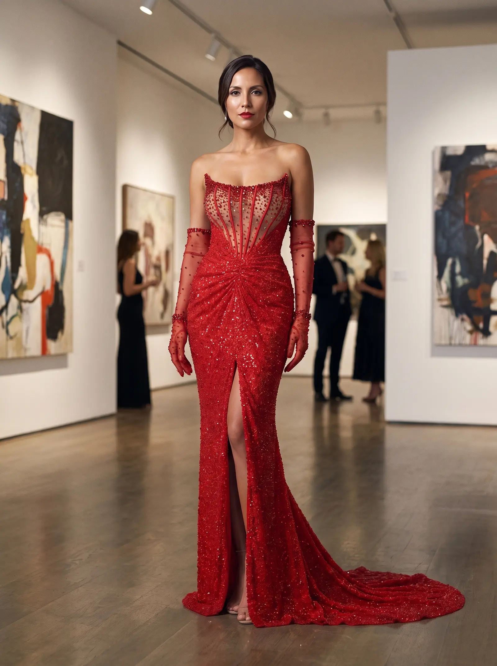 Scarlet Opera gown occasion photograph