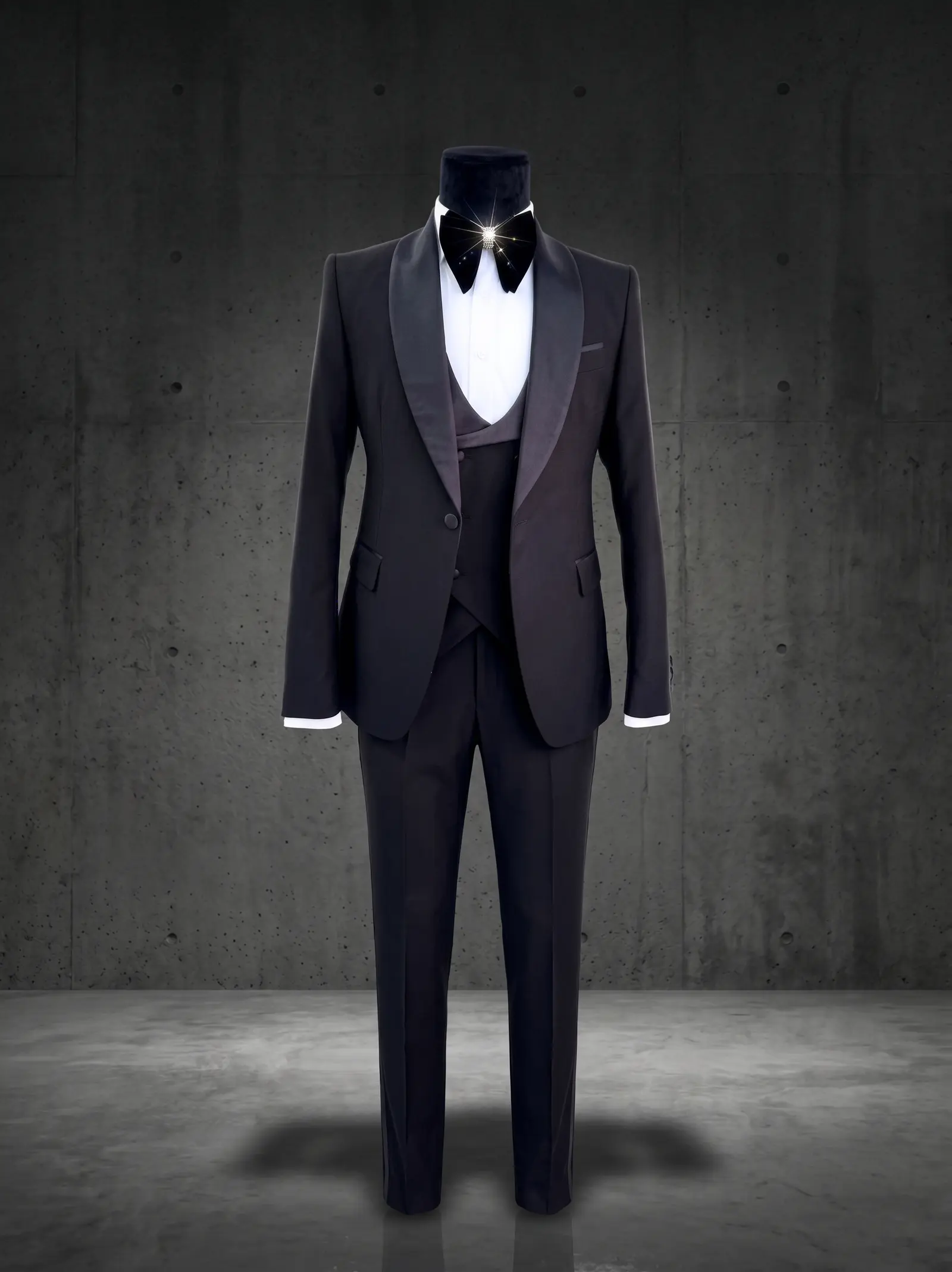 Black Grosvenor three piece tuxedo