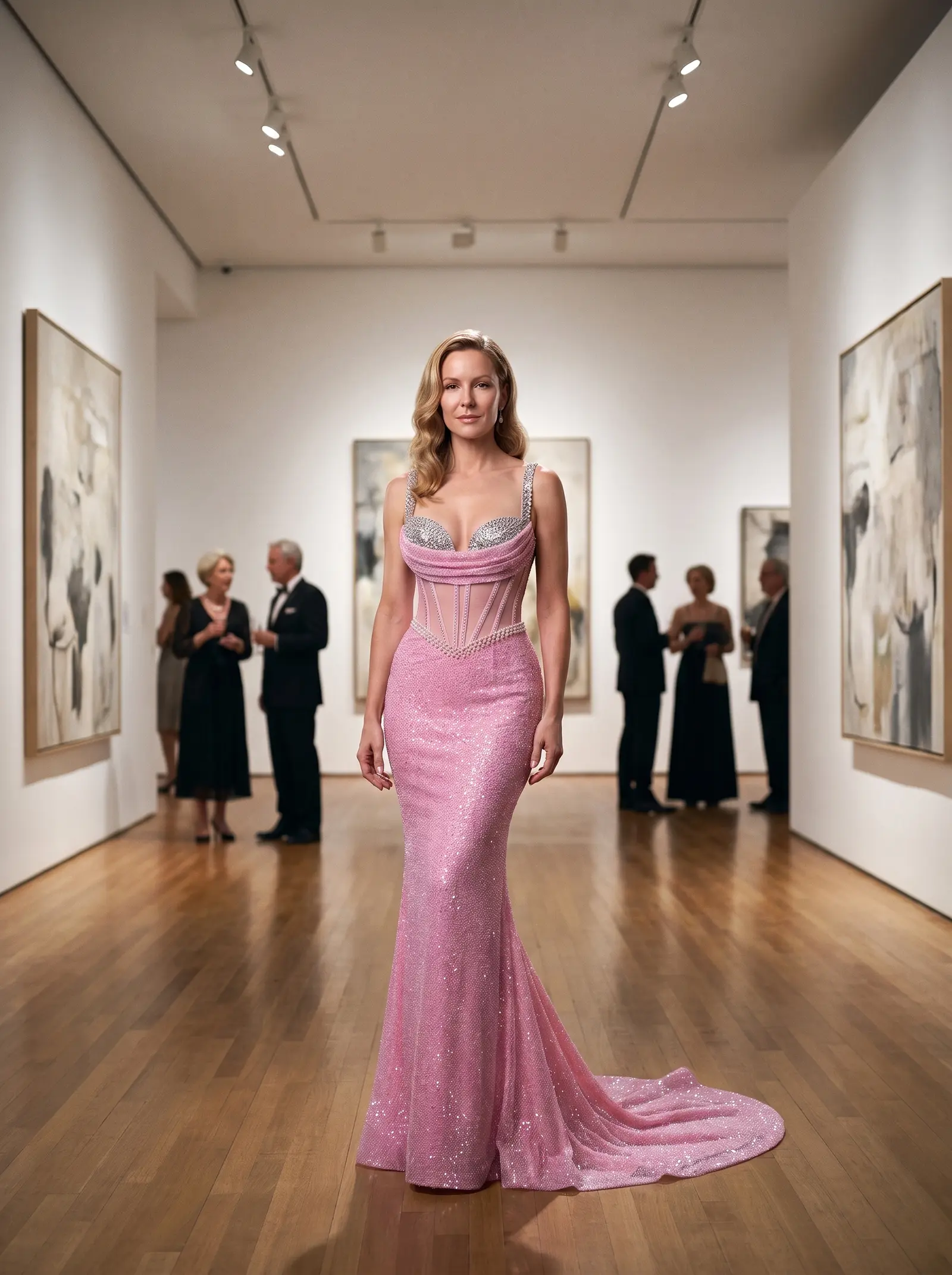 Candy pink Peony mermaid gown occasion photograph