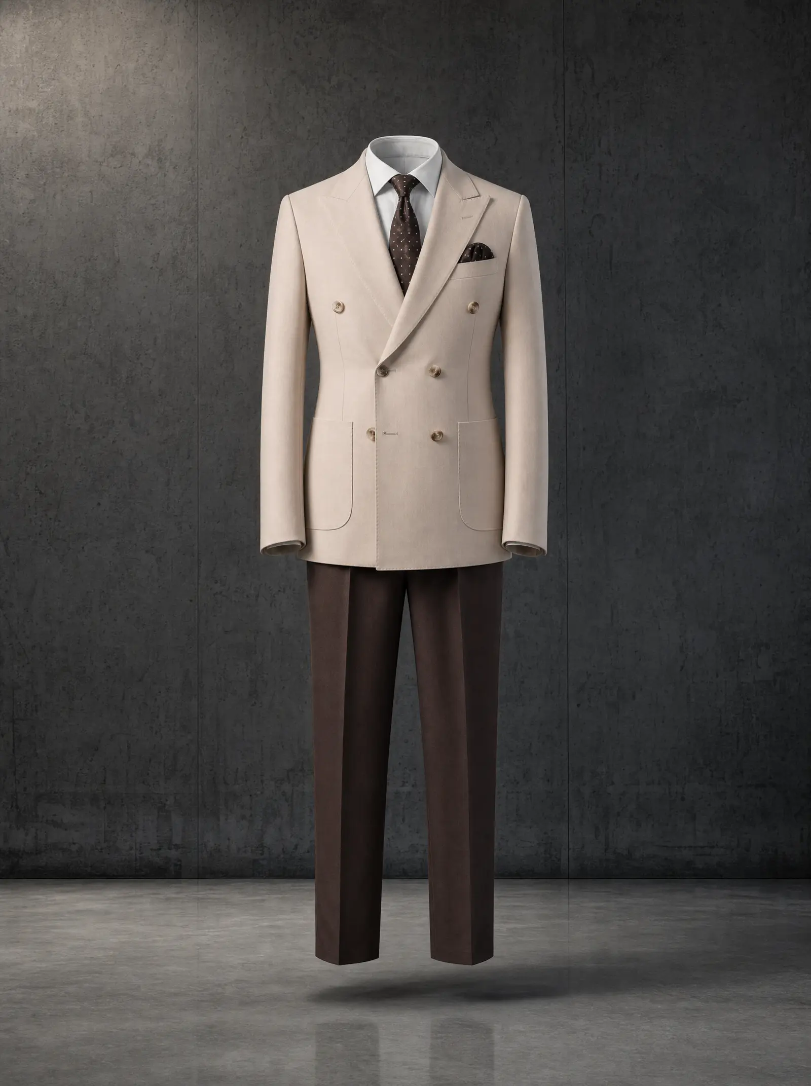 Cream and brown Gilead suit, ghost