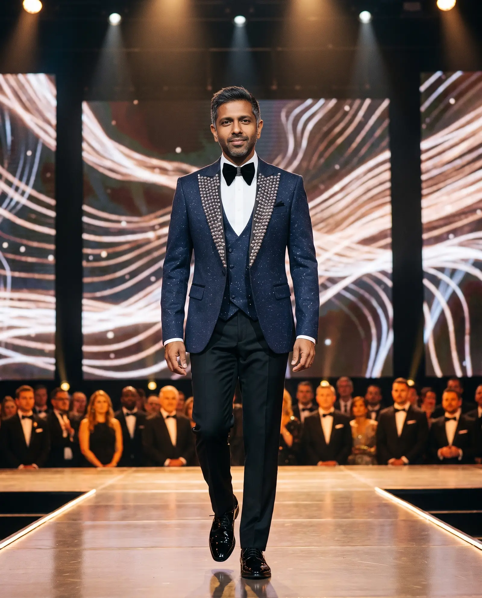 Navy and silver Eclipse tuxedo