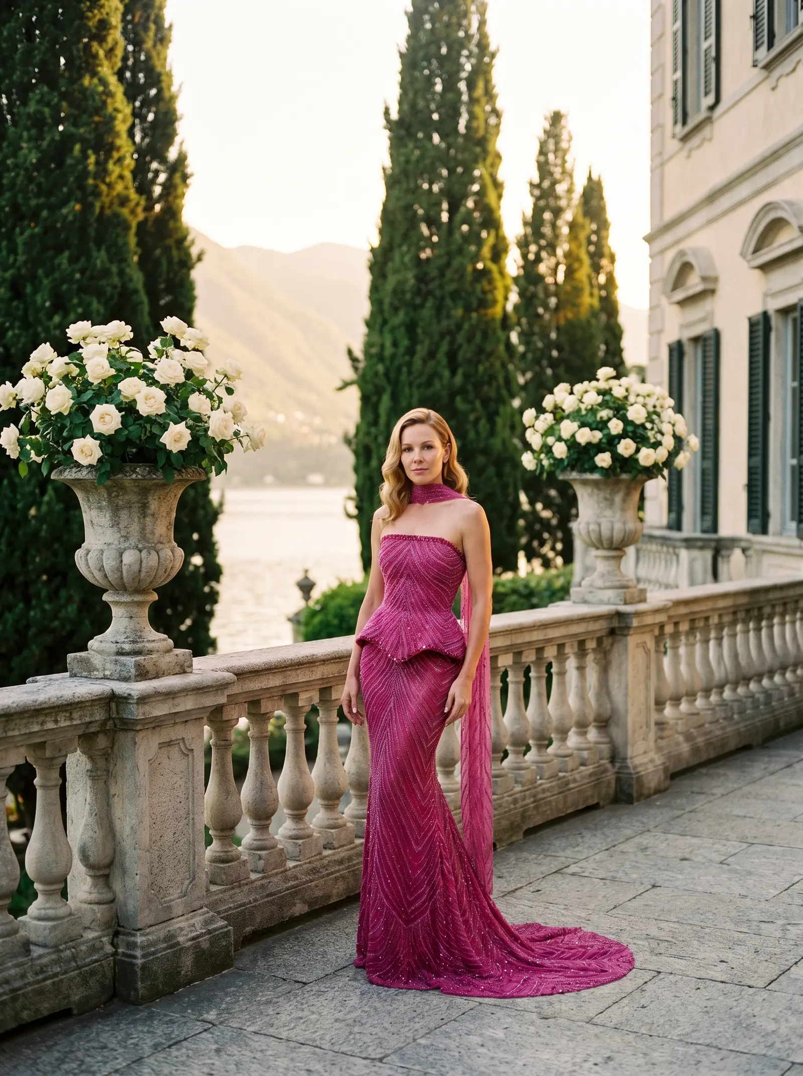 Magenta Dahlia gown occasion photograph