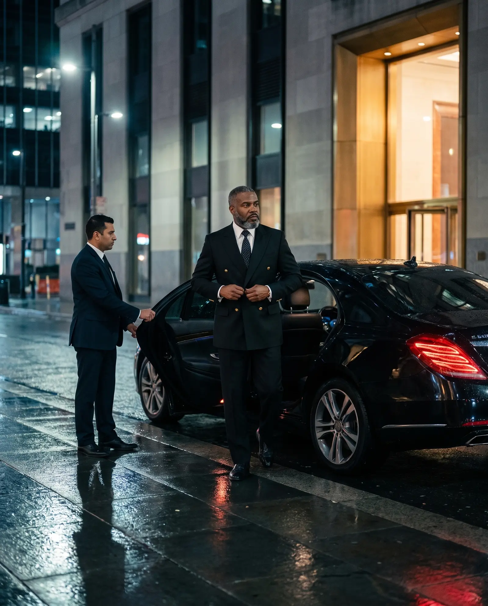 Black Whitmore suit occasion photograph