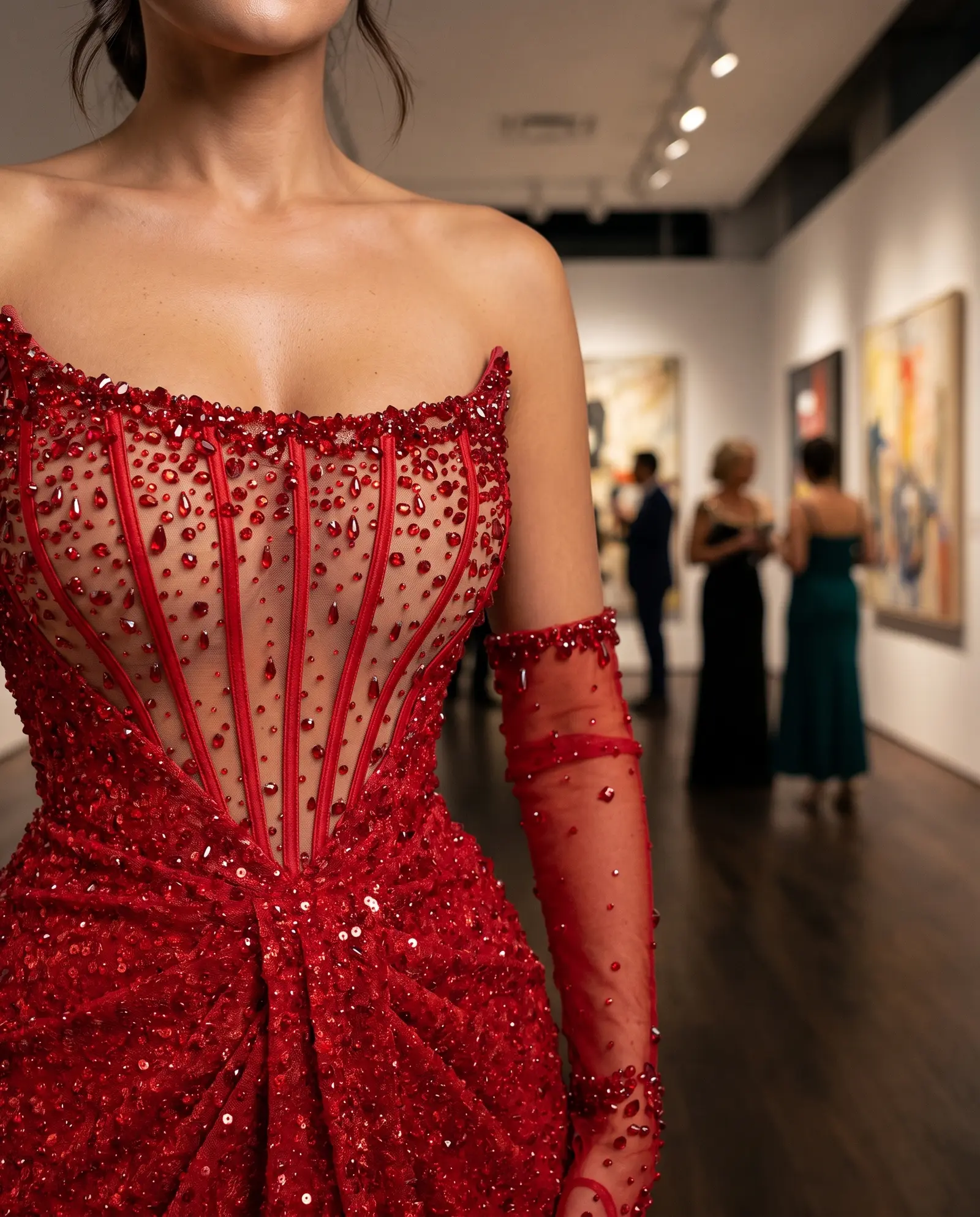 Scarlet Opera gown occasion photograph