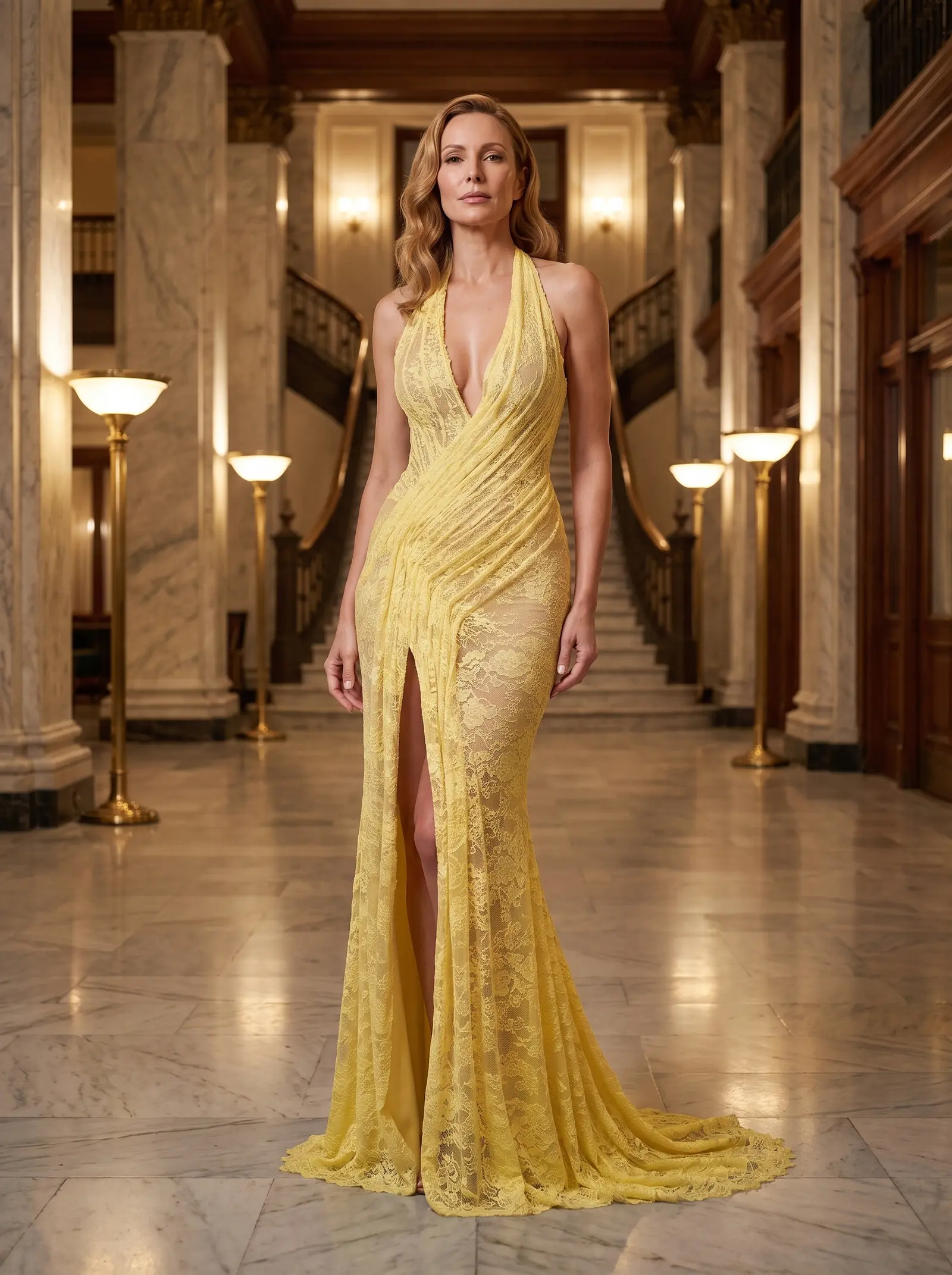 Lemon Citrine lace gown occasion photograph