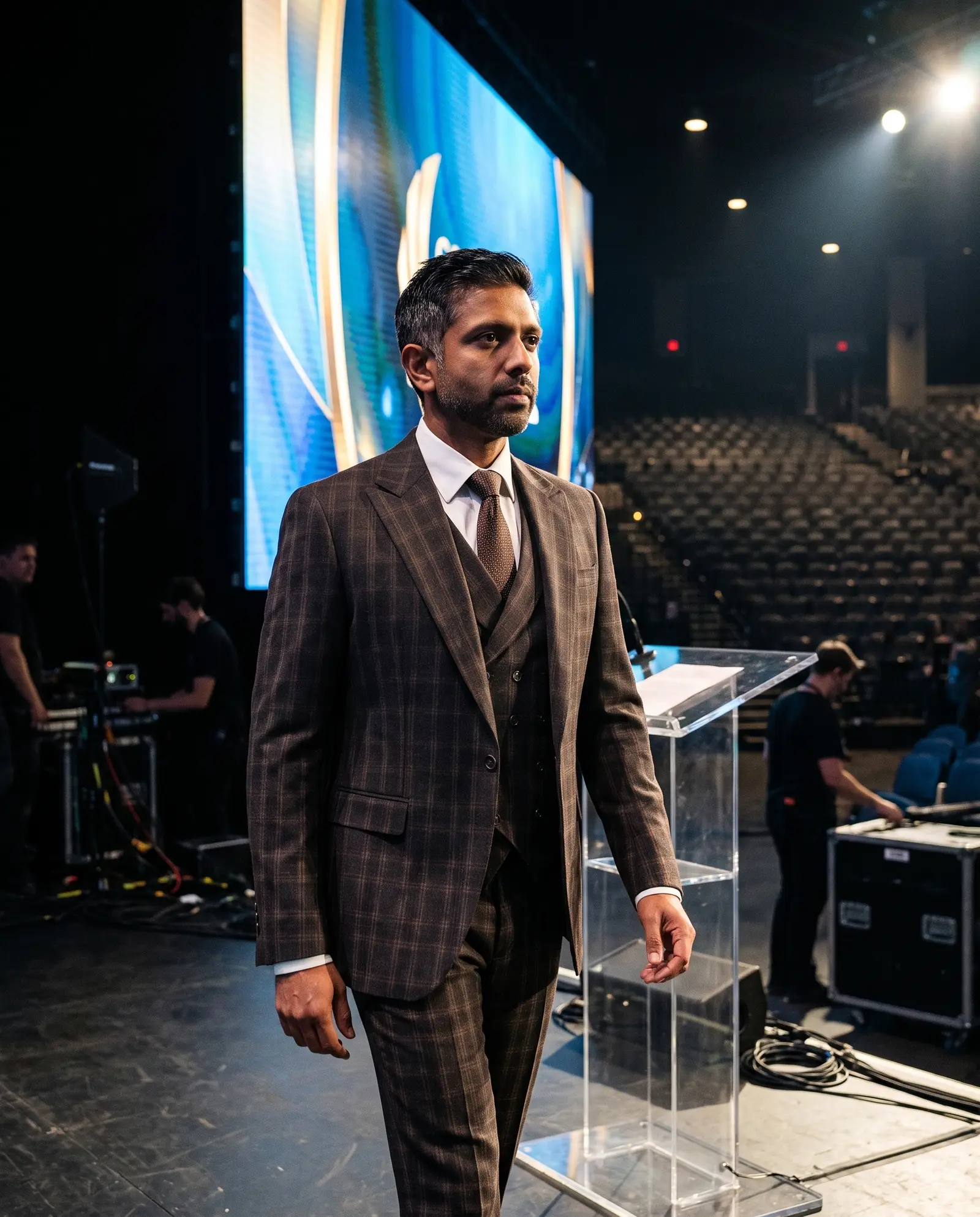 Dark brown plaid Thornton three piece suit