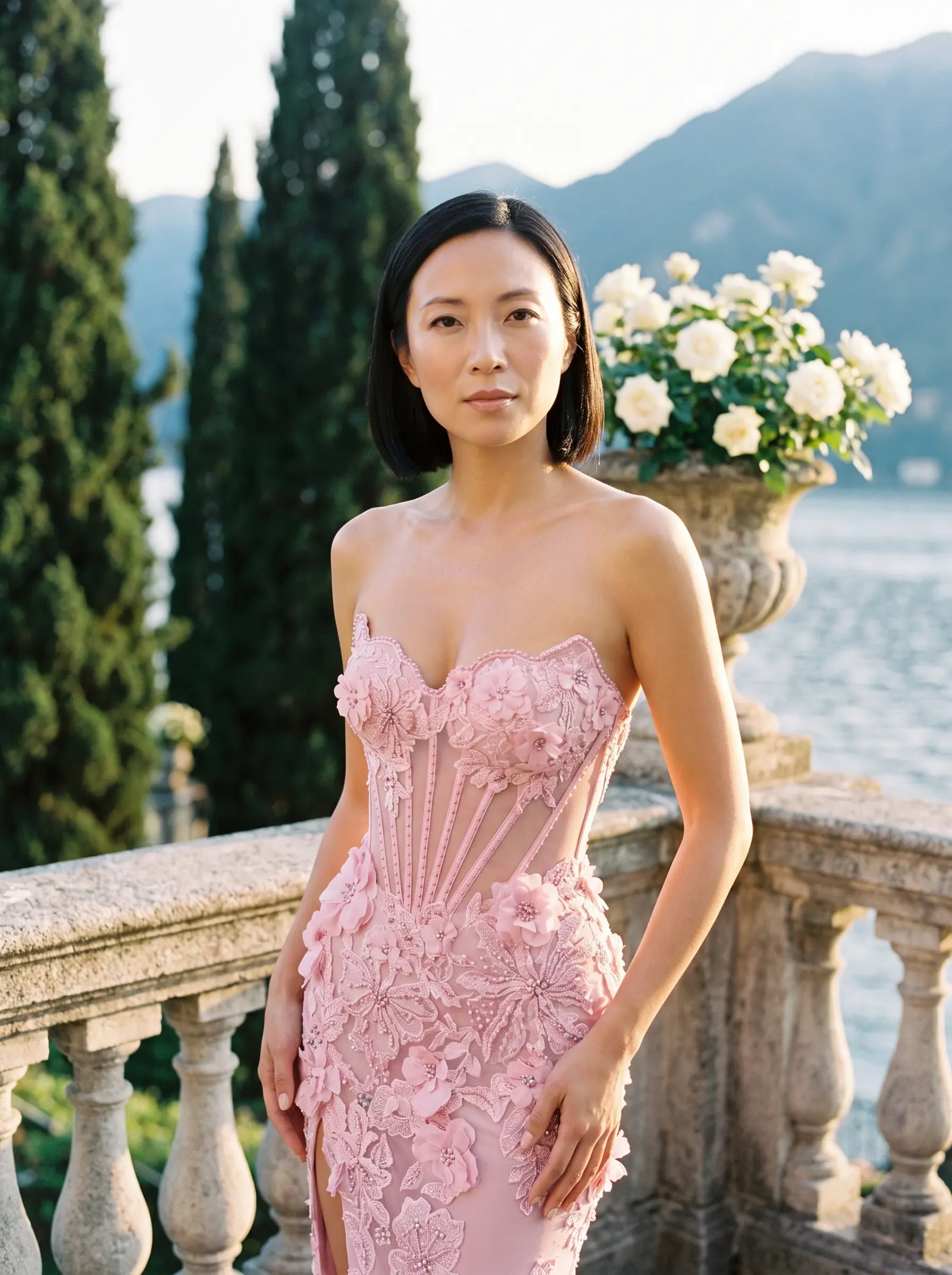 Pink Petal gown occasion photograph