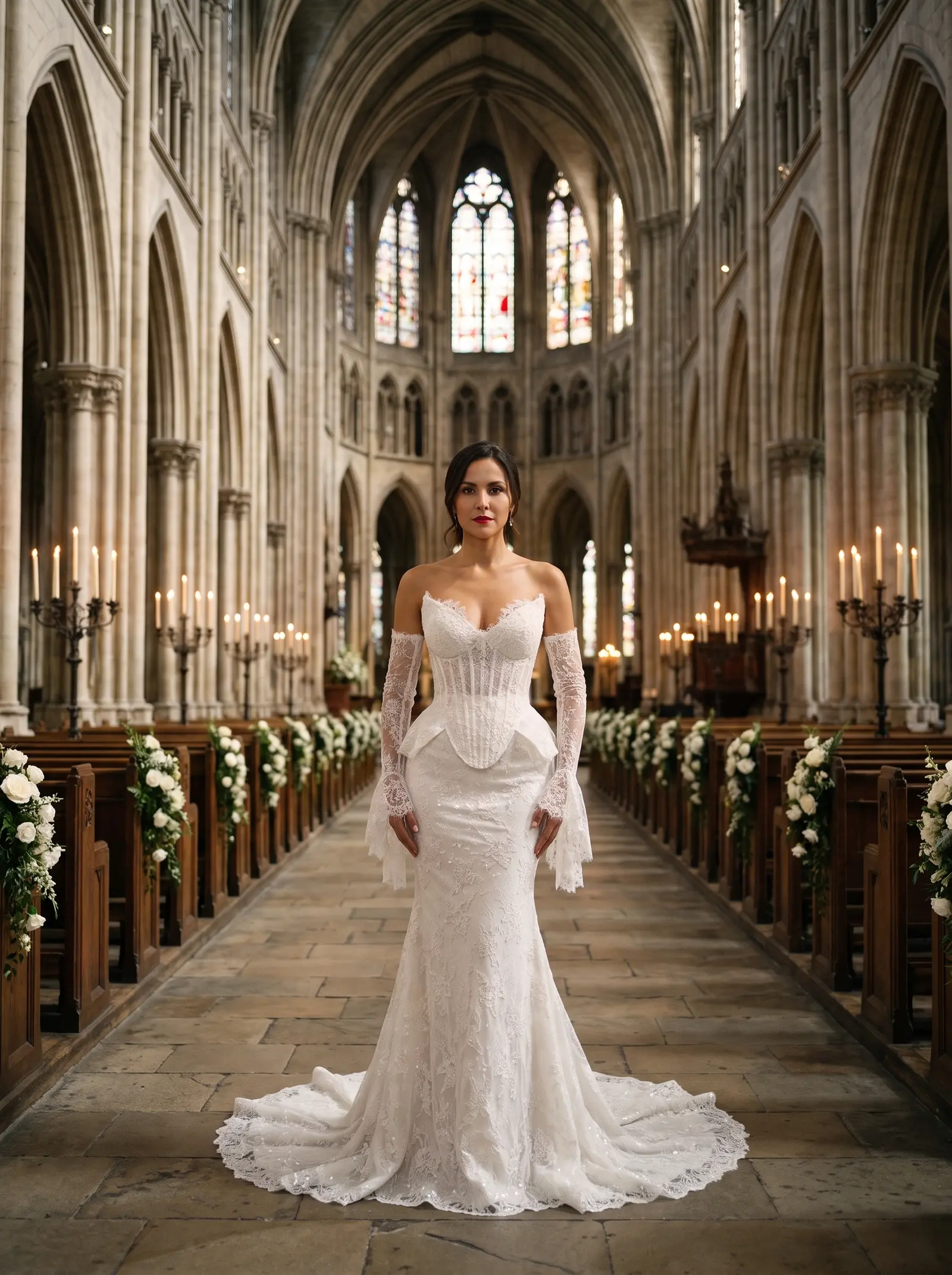 Ivory lace Grace bridal gown occasion photograph