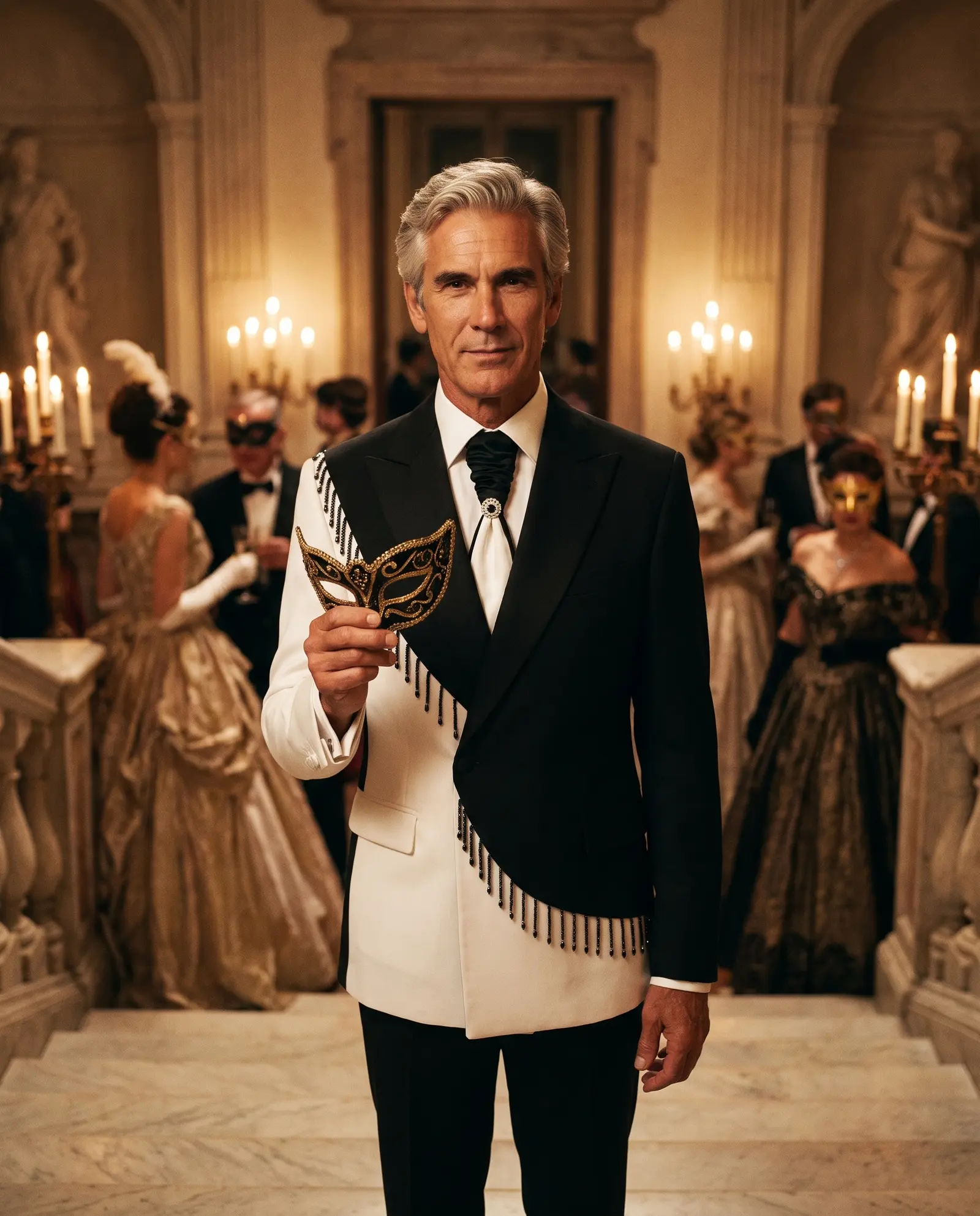 Black and white Penumbra tuxedo