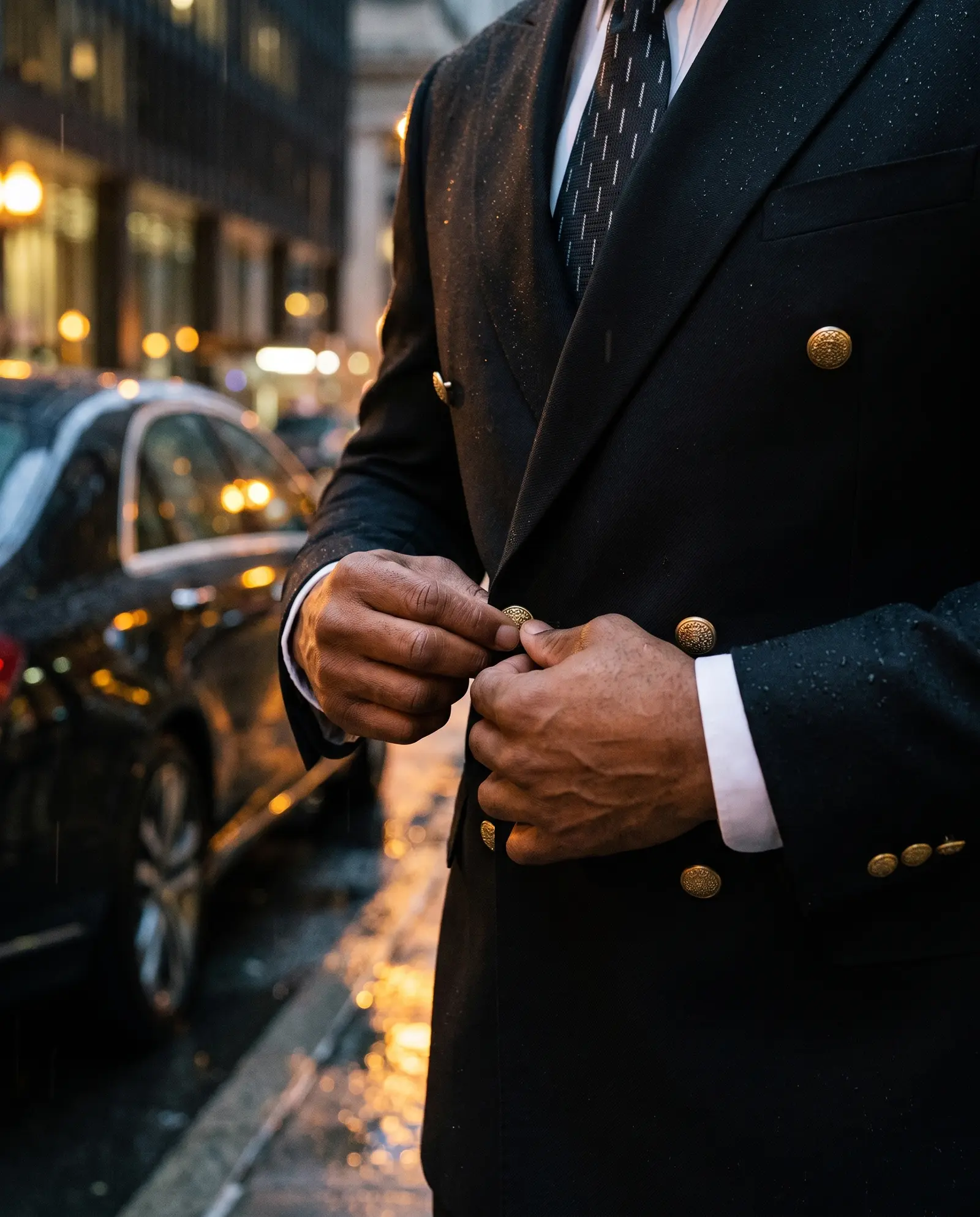 Black Whitmore suit occasion photograph