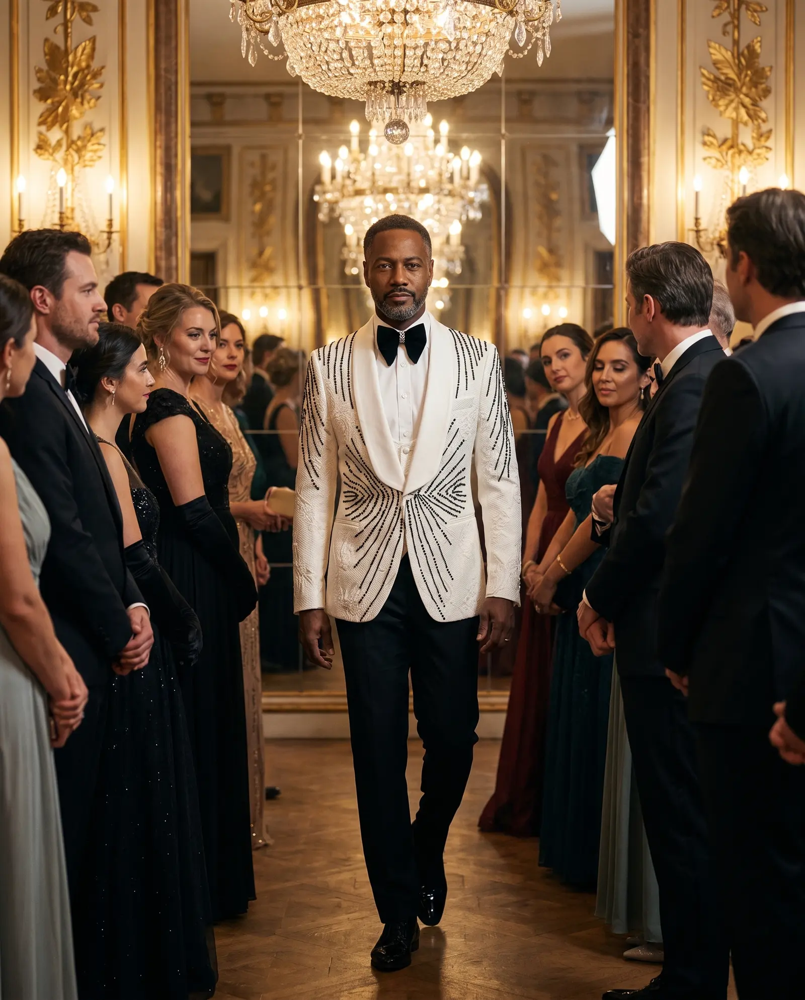 Ivory and black Radar tuxedo