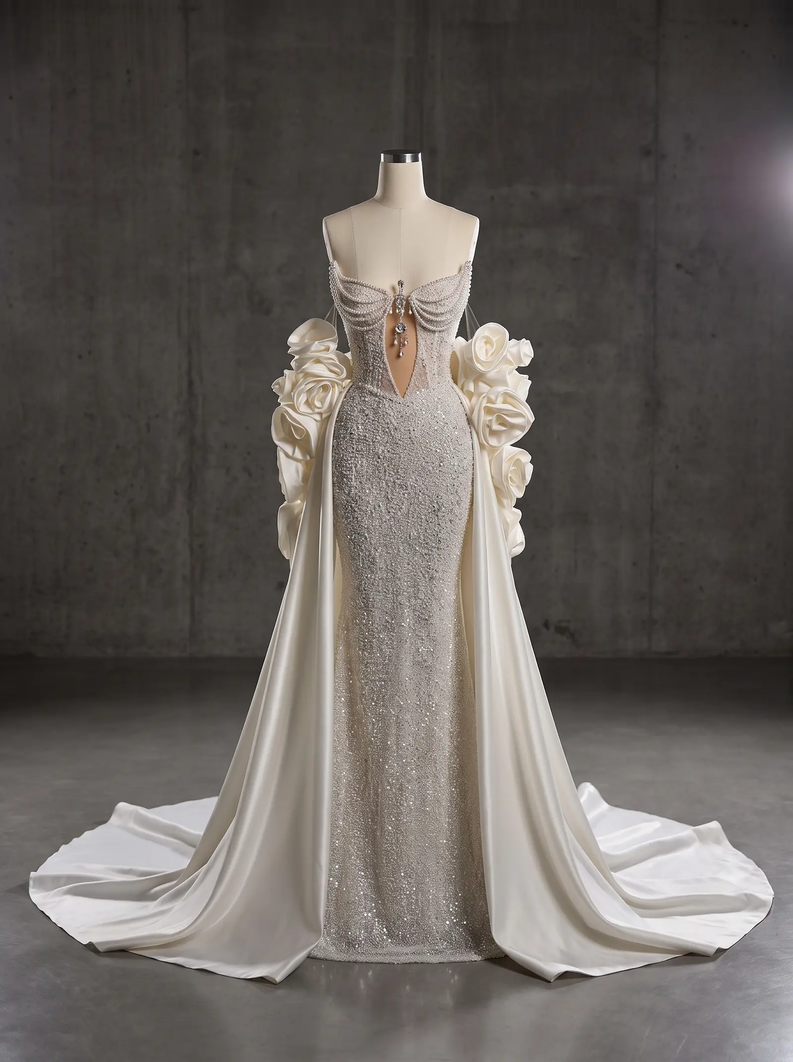 Ivory pearl Eternity bridal gown, mannequin