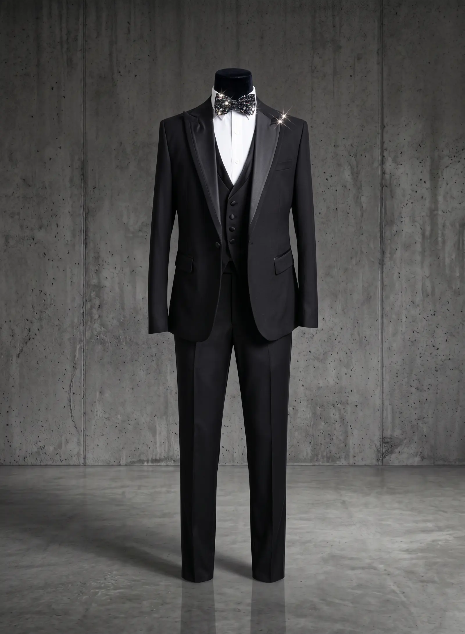Black Jermyn three piece tuxedo