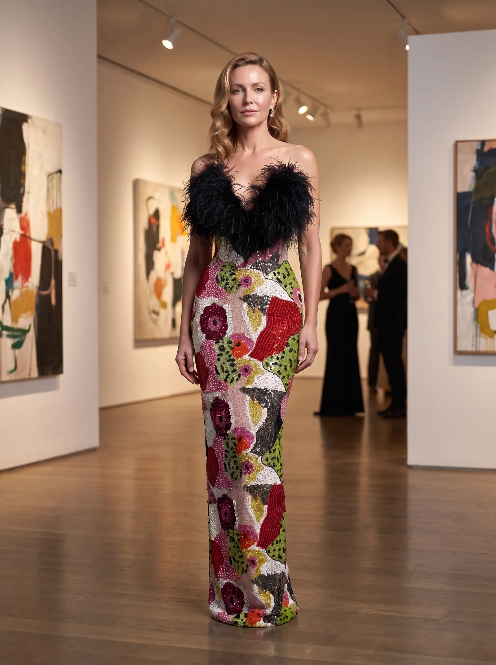 Mosaic Plumage column gown occasion photograph