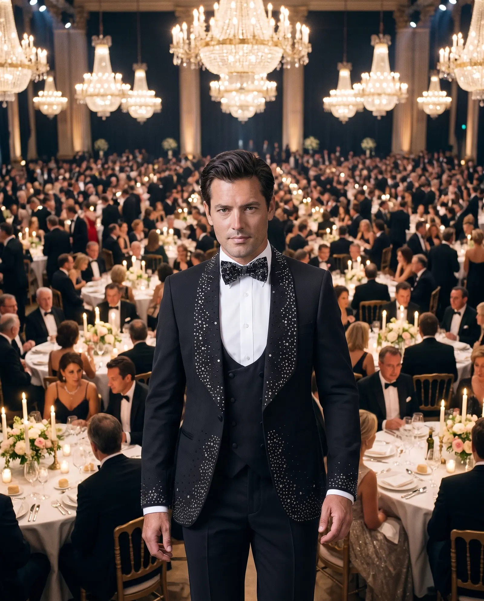 Black Cannes three piece tuxedo