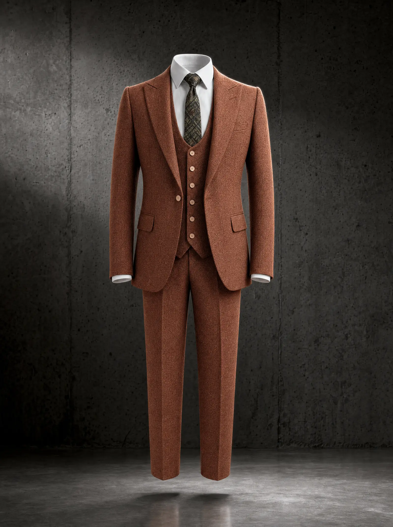 Rust Hebron three piece suit