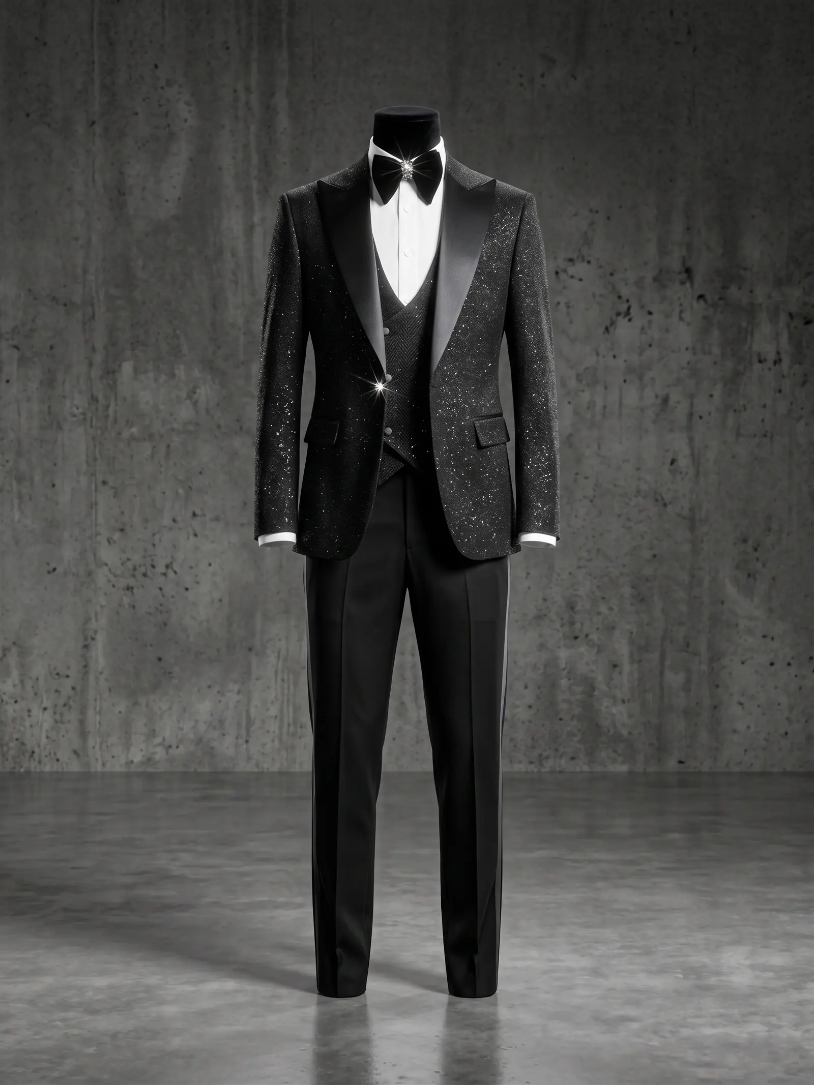 Black speckle Dorchester three piece tuxedo