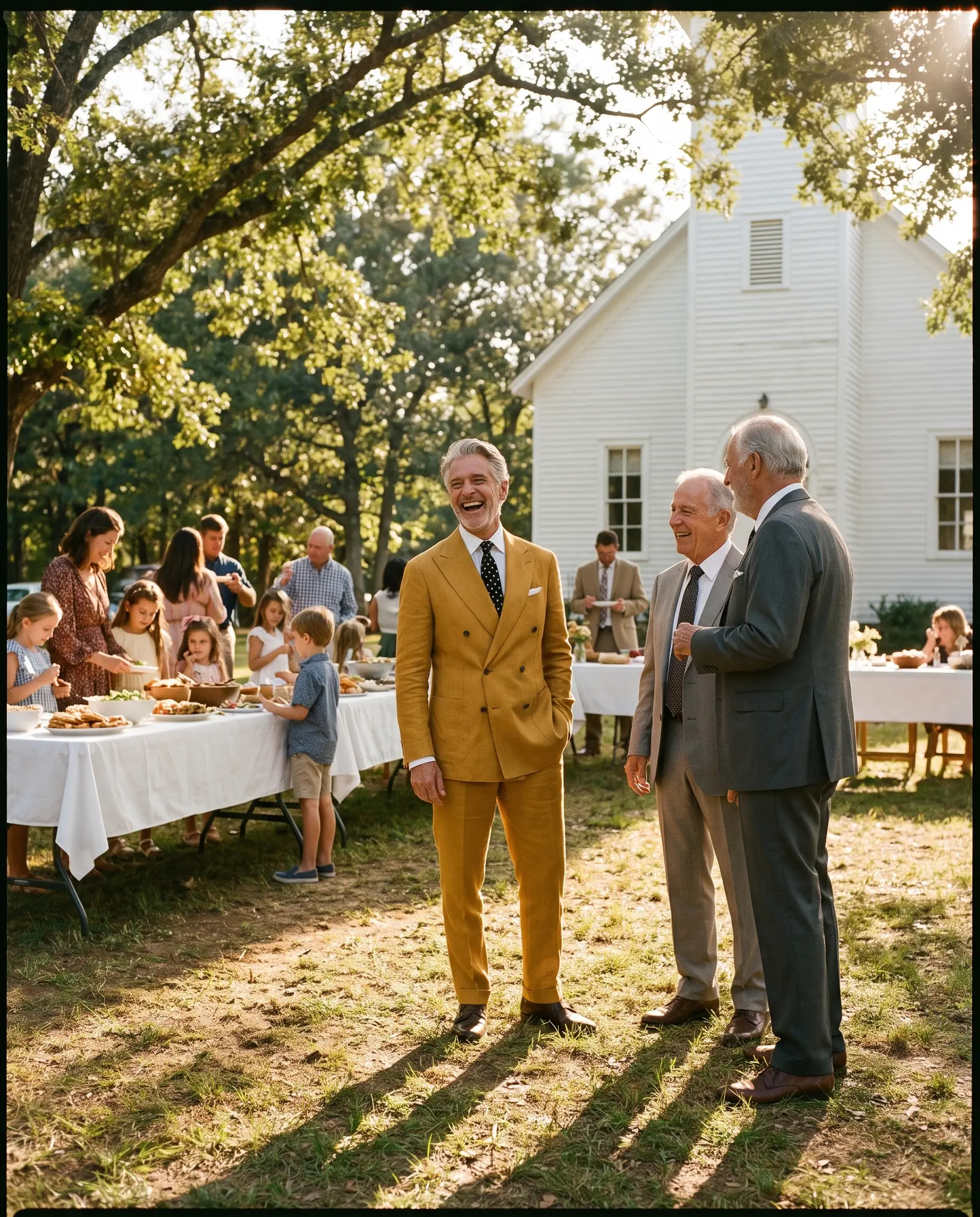 Mustard Jubilee suit occasion photograph