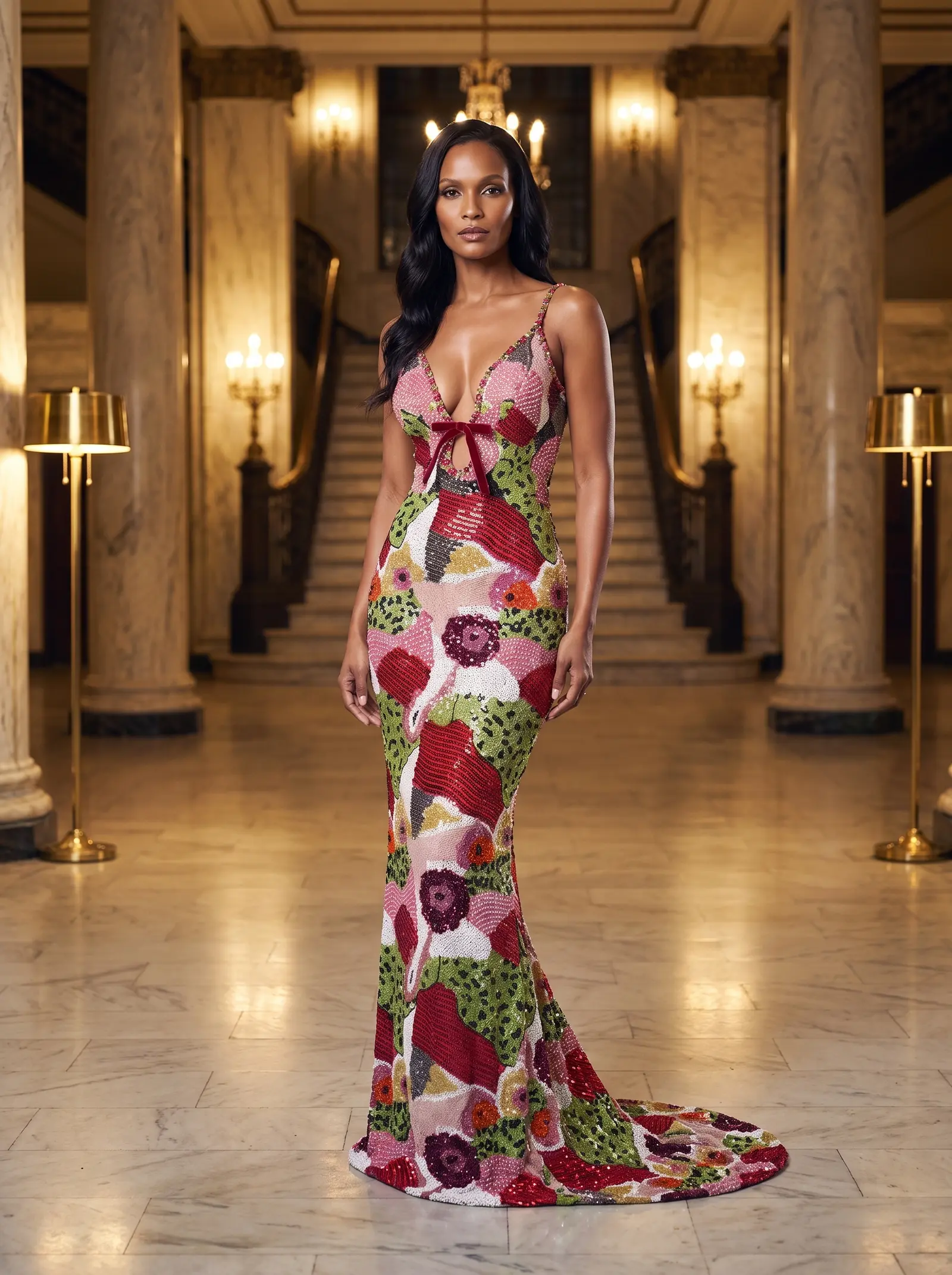 Mosaic Kaleidoscope column gown occasion photograph