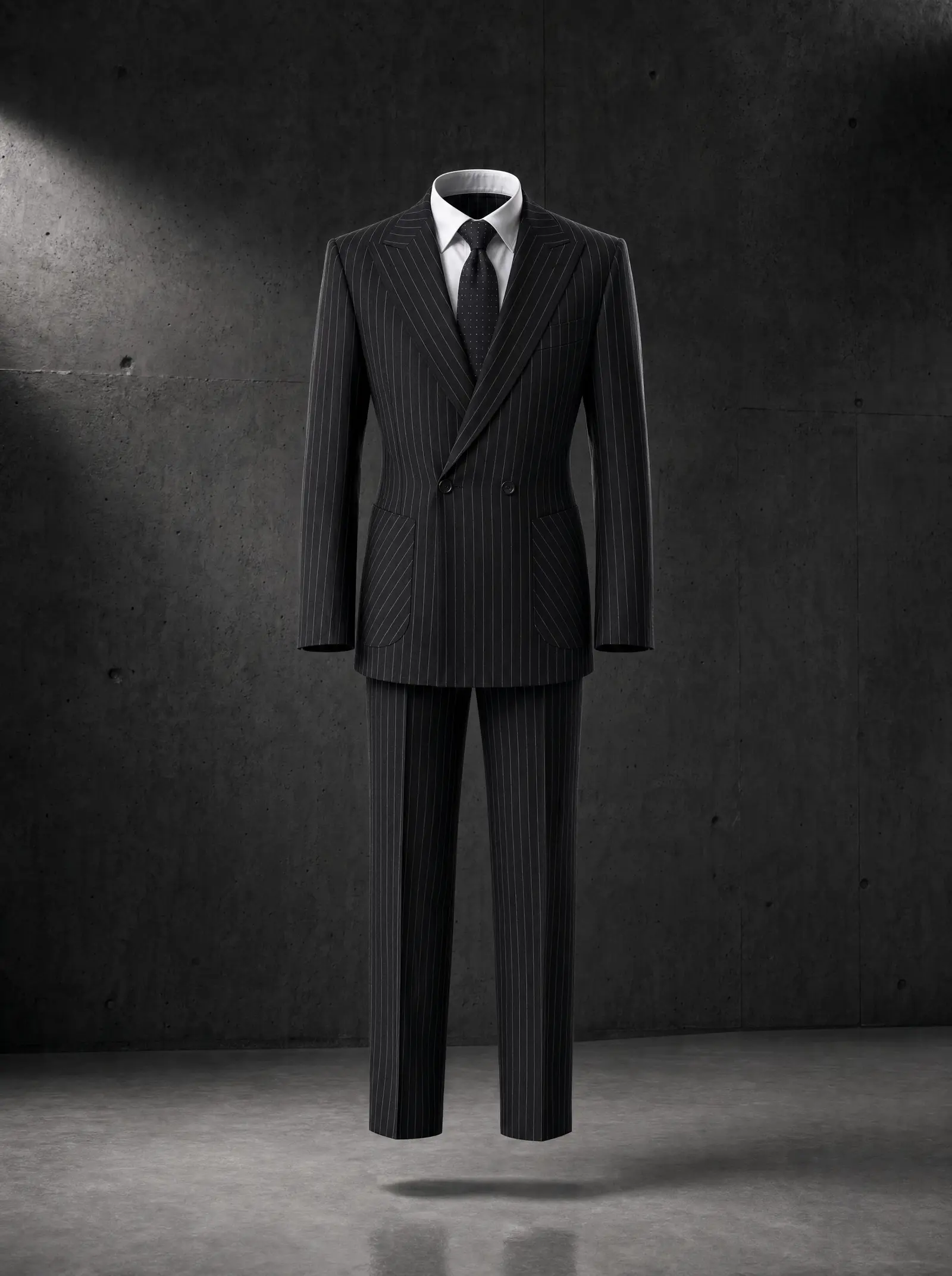 Black pinstripe Harrington suit
