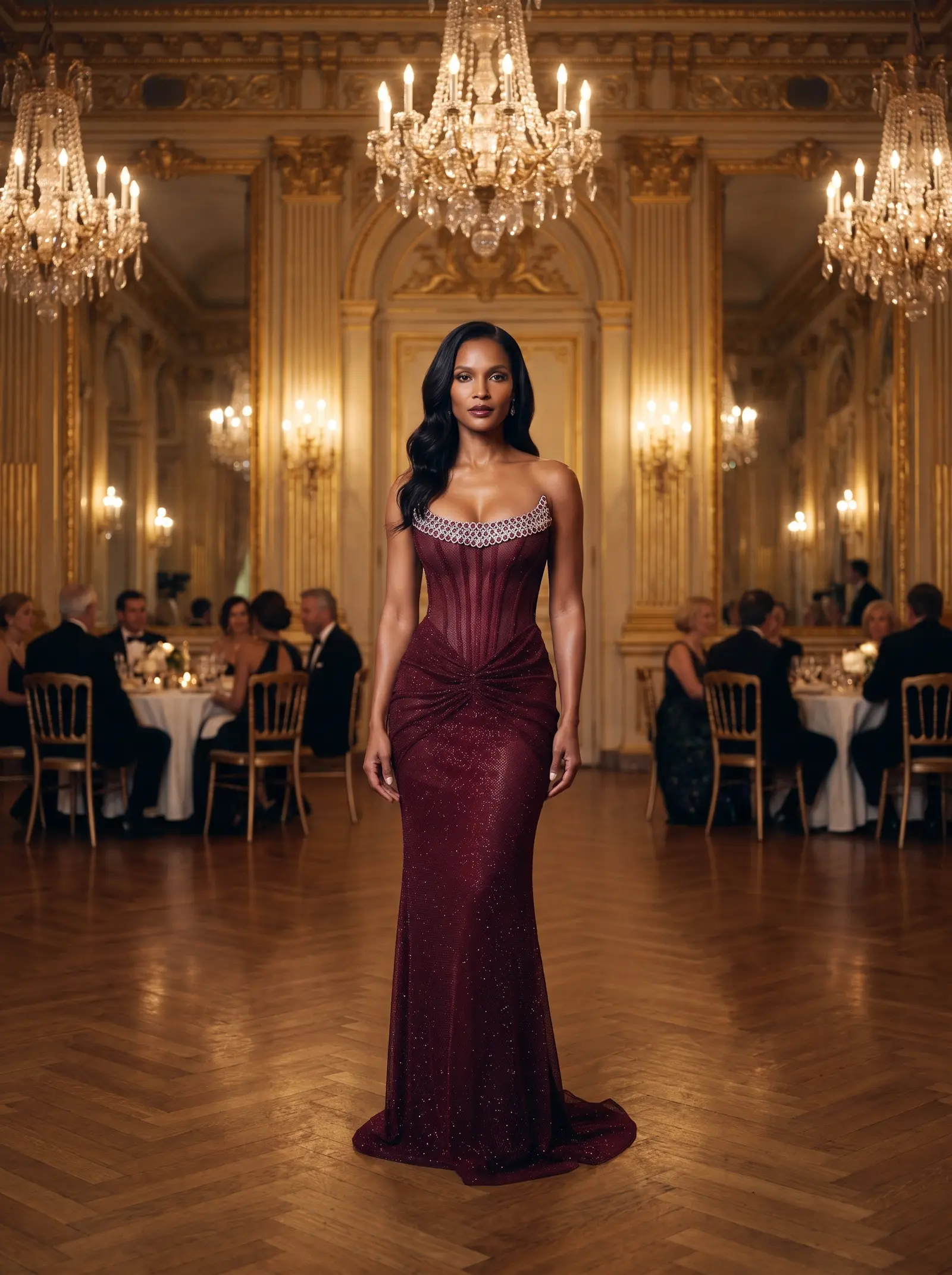Burgundy Garnet gown occasion photograph
