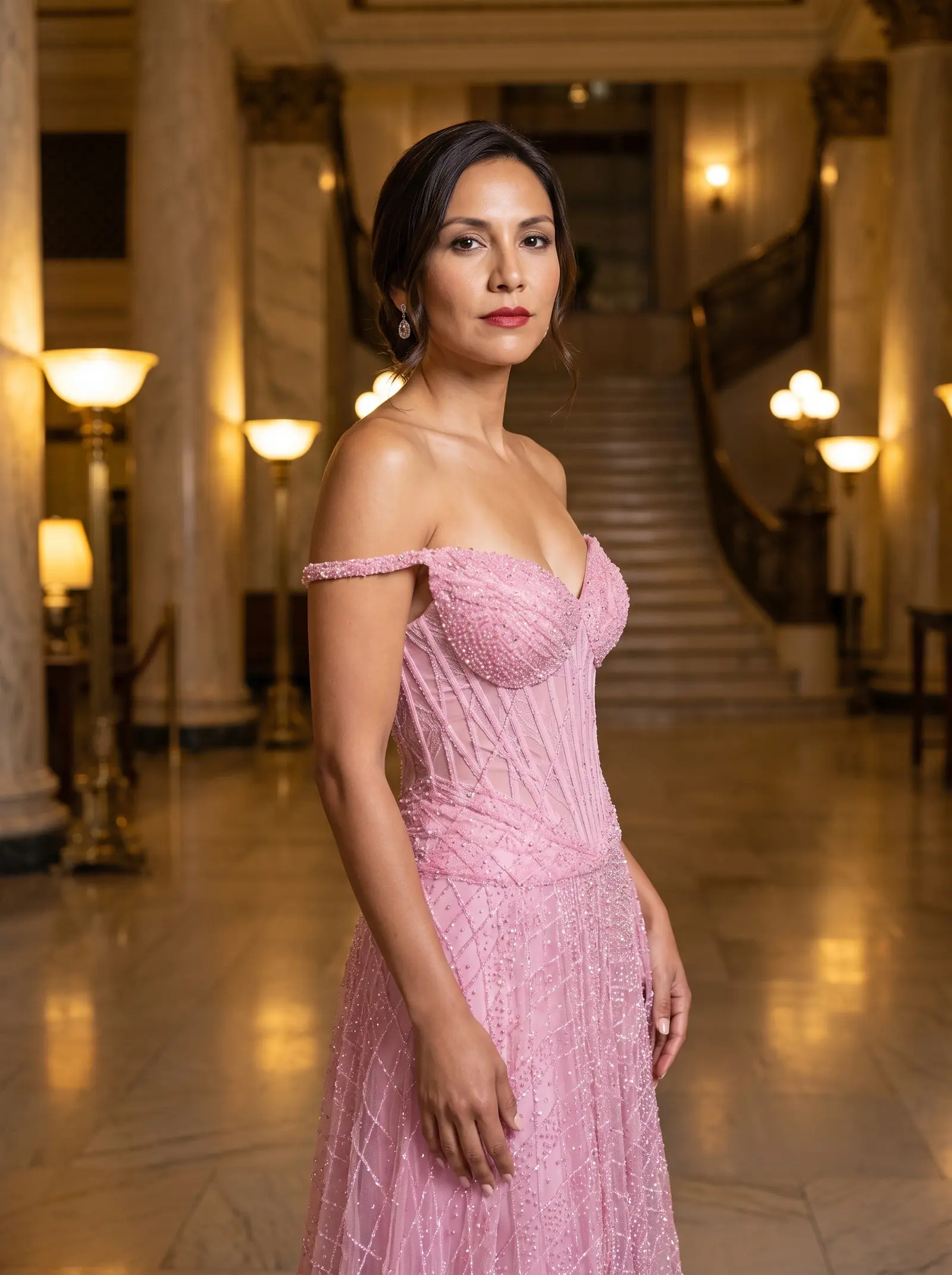 Bubblegum pink Daydream gown occasion photograph