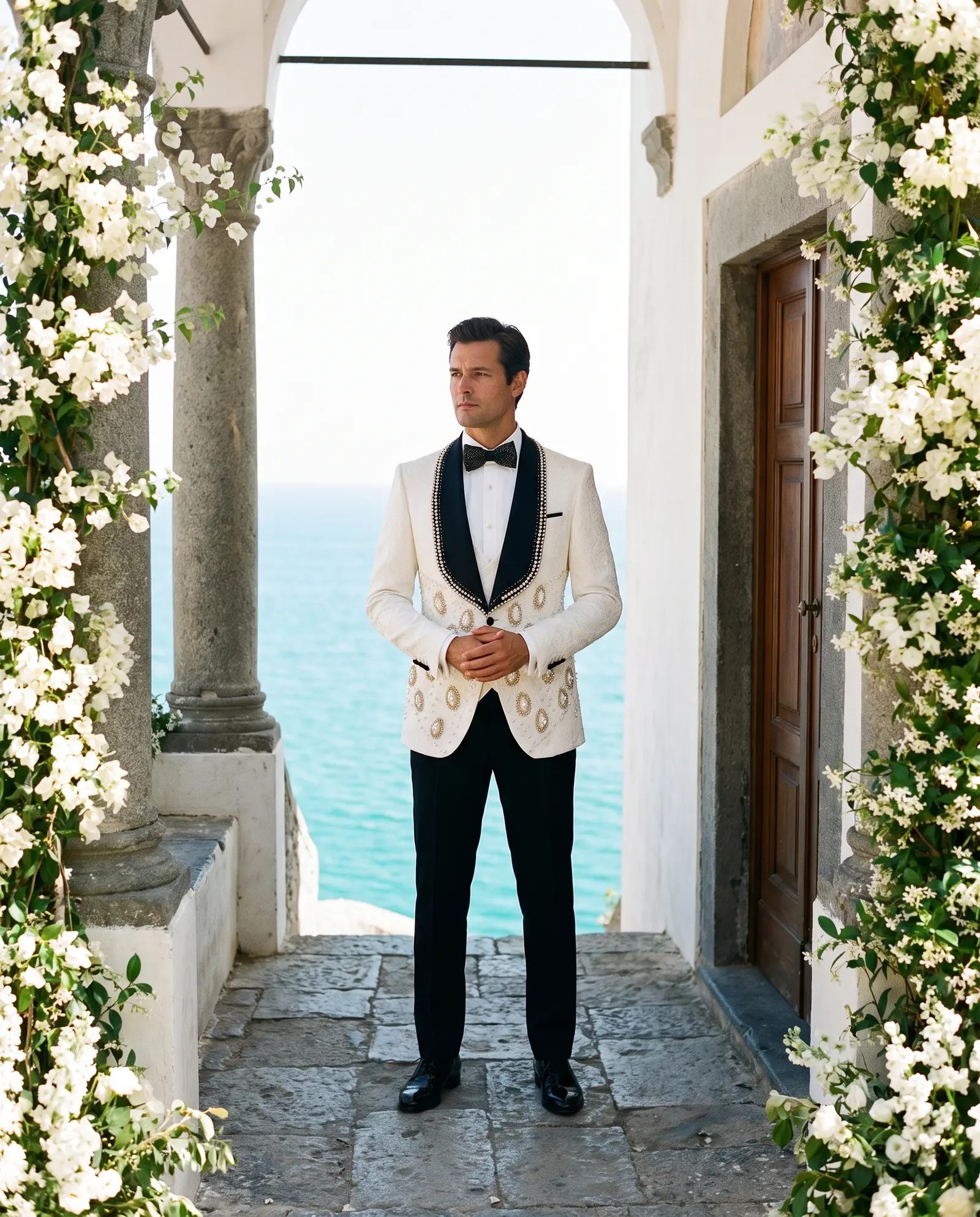 Ivory Paisley dinner jacket