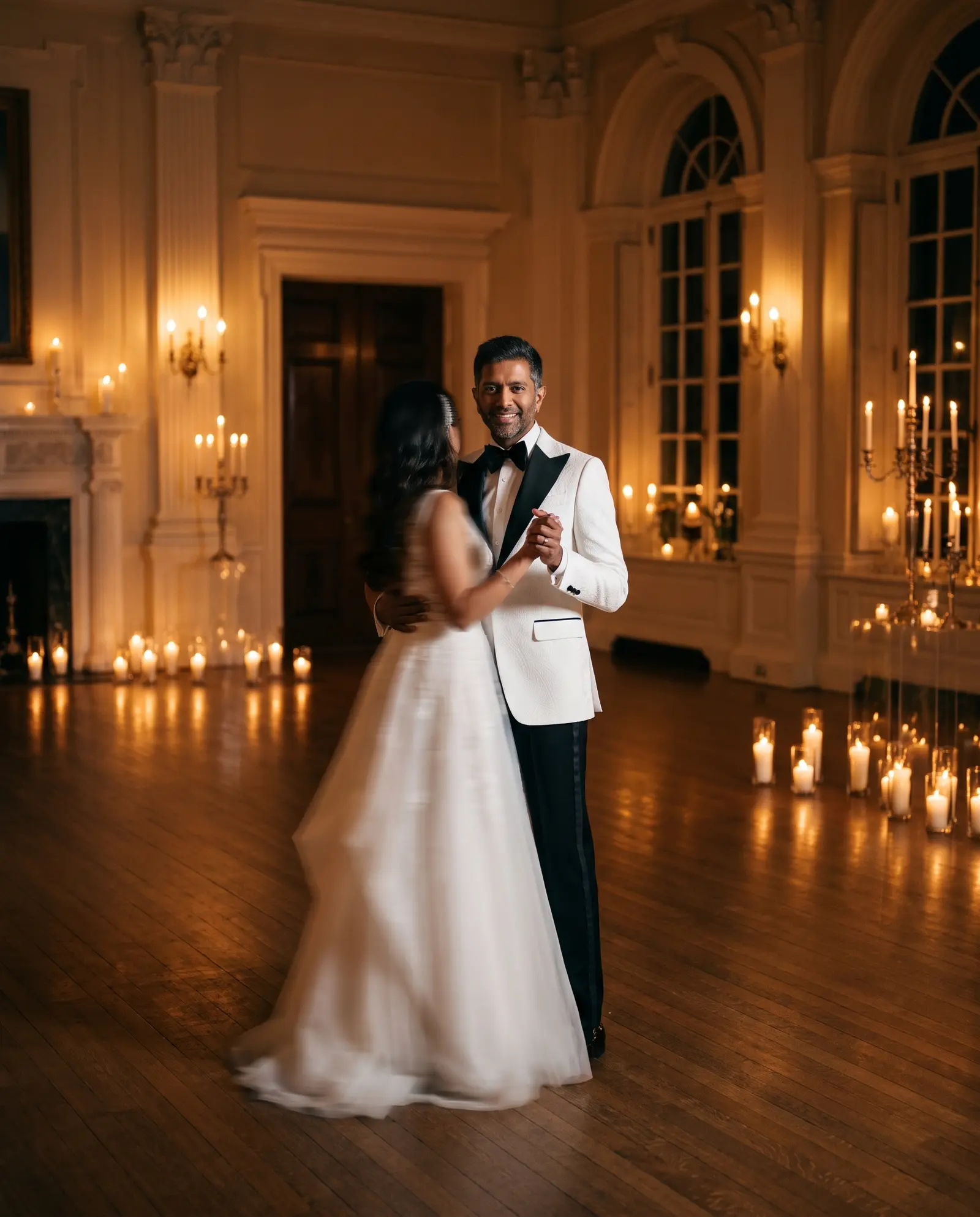 White jacquard Siena tuxedo occasion photograph