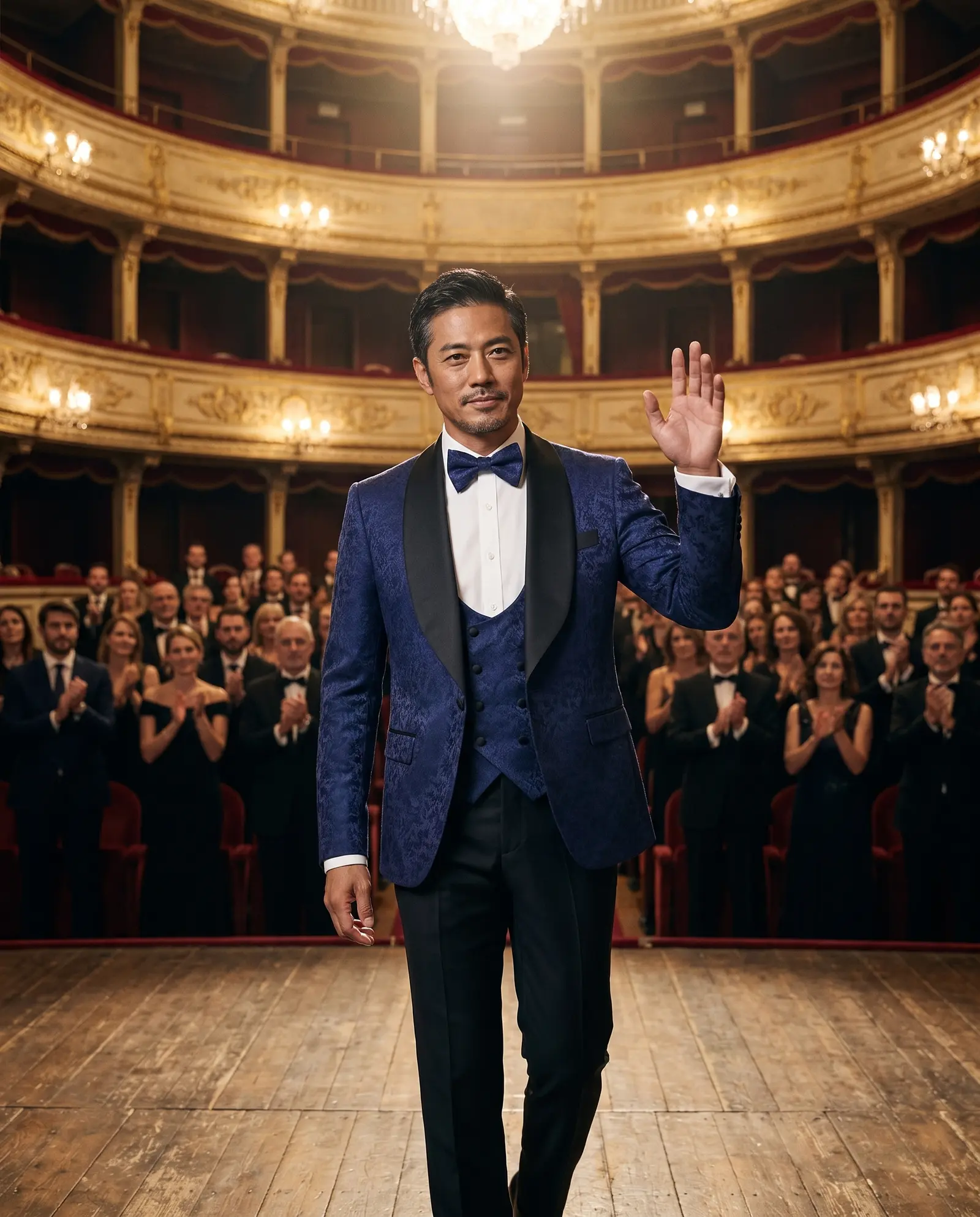 Navy jacquard Knightsbridge three piece tuxedo